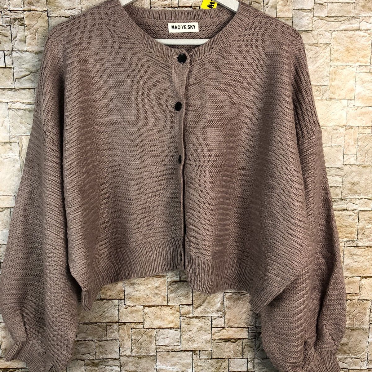 Japanese Brand Maoyesky Purple Patterned Cardigans Knitwear crop top #A1211 Size L / US 10 / IT 46 - 3 Thumbnail