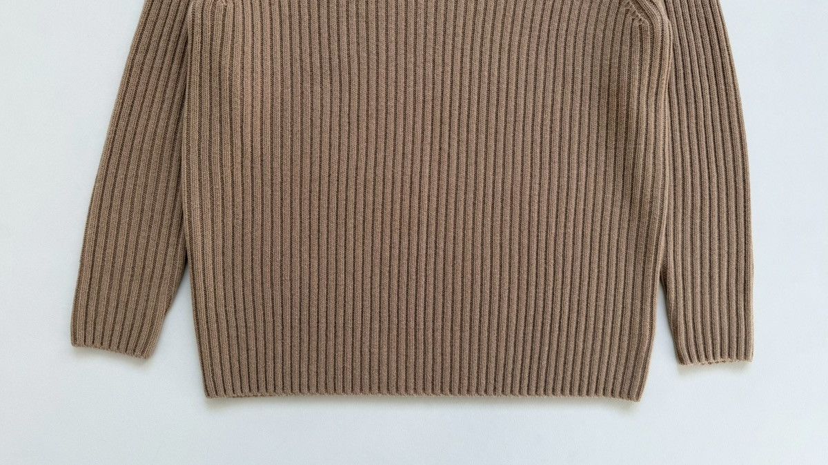 Dries Van Noten Camel Ribbed Knit Boxy Wool Sweater Size US M / EU 48-50 / 2 - 9 Thumbnail