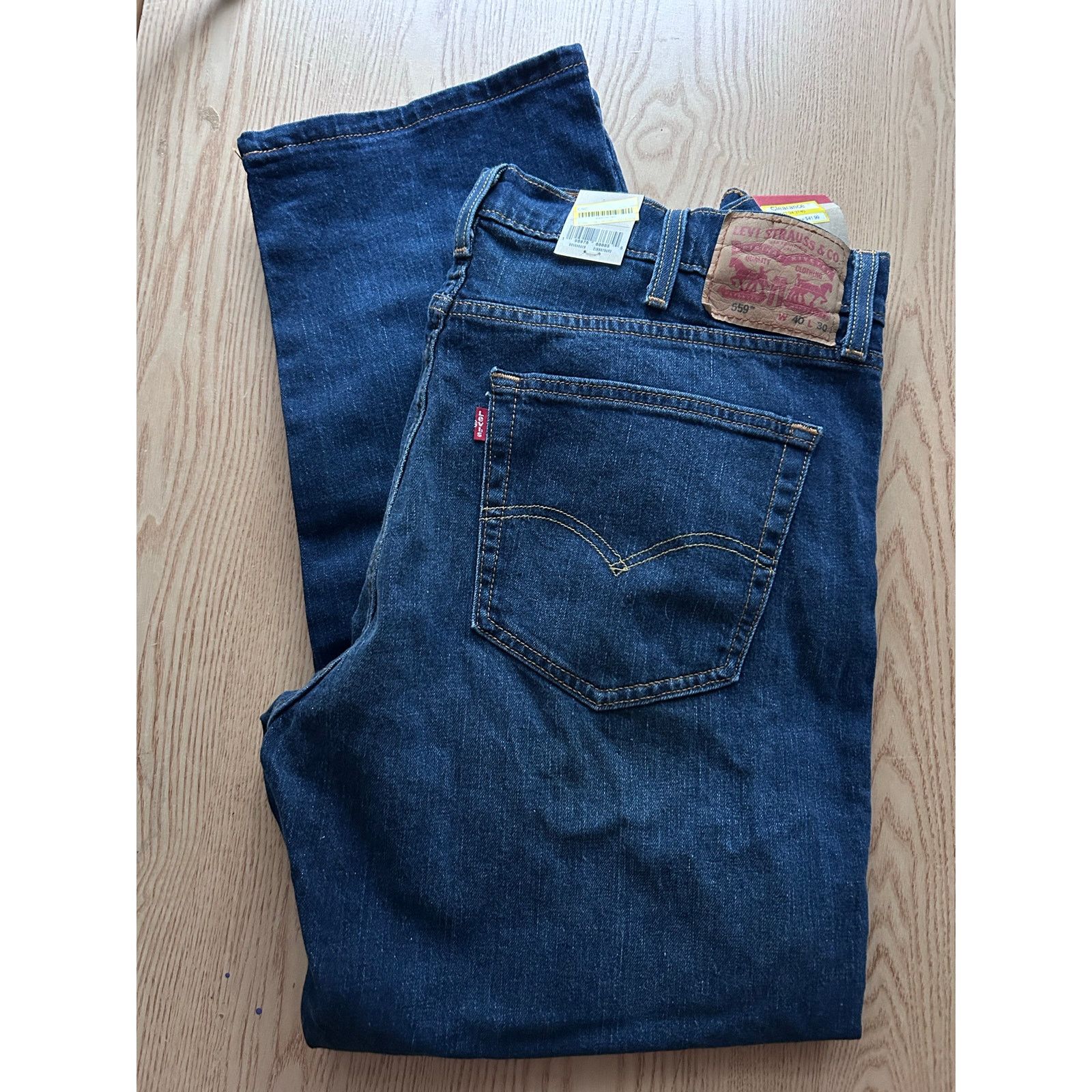 Levi's New Mens Levi’s 559 Straight Leg Stretchy Jeans Blue 40”x30” Size US 40 / EU 56 - 1 Thumbnail