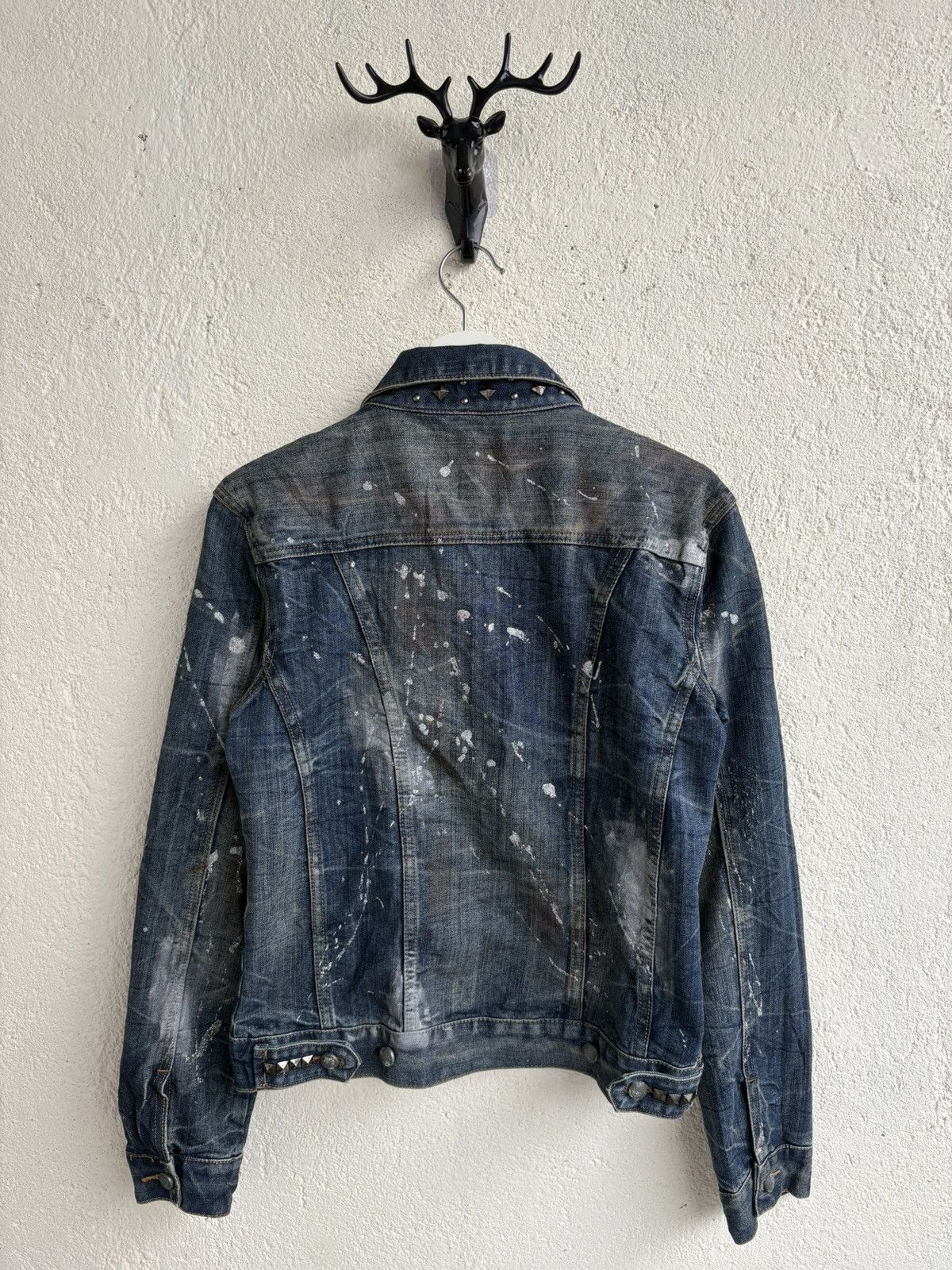Helmut Lang 2000s studet japan denim jacket helmutlamg maison style Size US XS / EU 42 / 0 - 8 Thumbnail