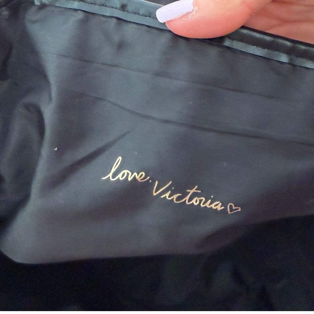 Victoria's Secret Victoria's Secret Black Sequin Striped Tote Shoulder Bag Size ONE SIZE - 4 Thumbnail