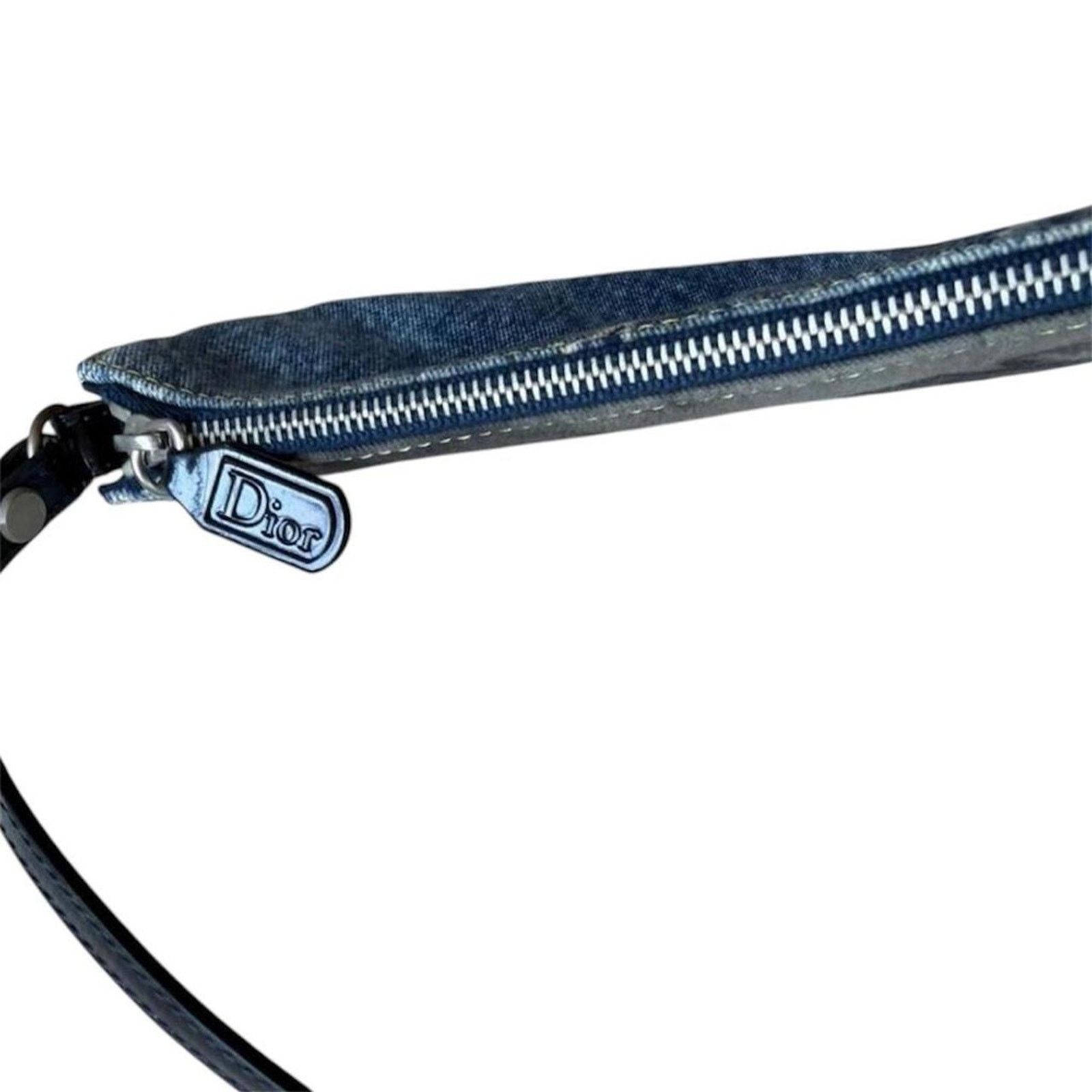 Dior Christian Dior Saddle Pouch Denim Print Blue Black Y2K Size ONE SIZE - 6 Thumbnail