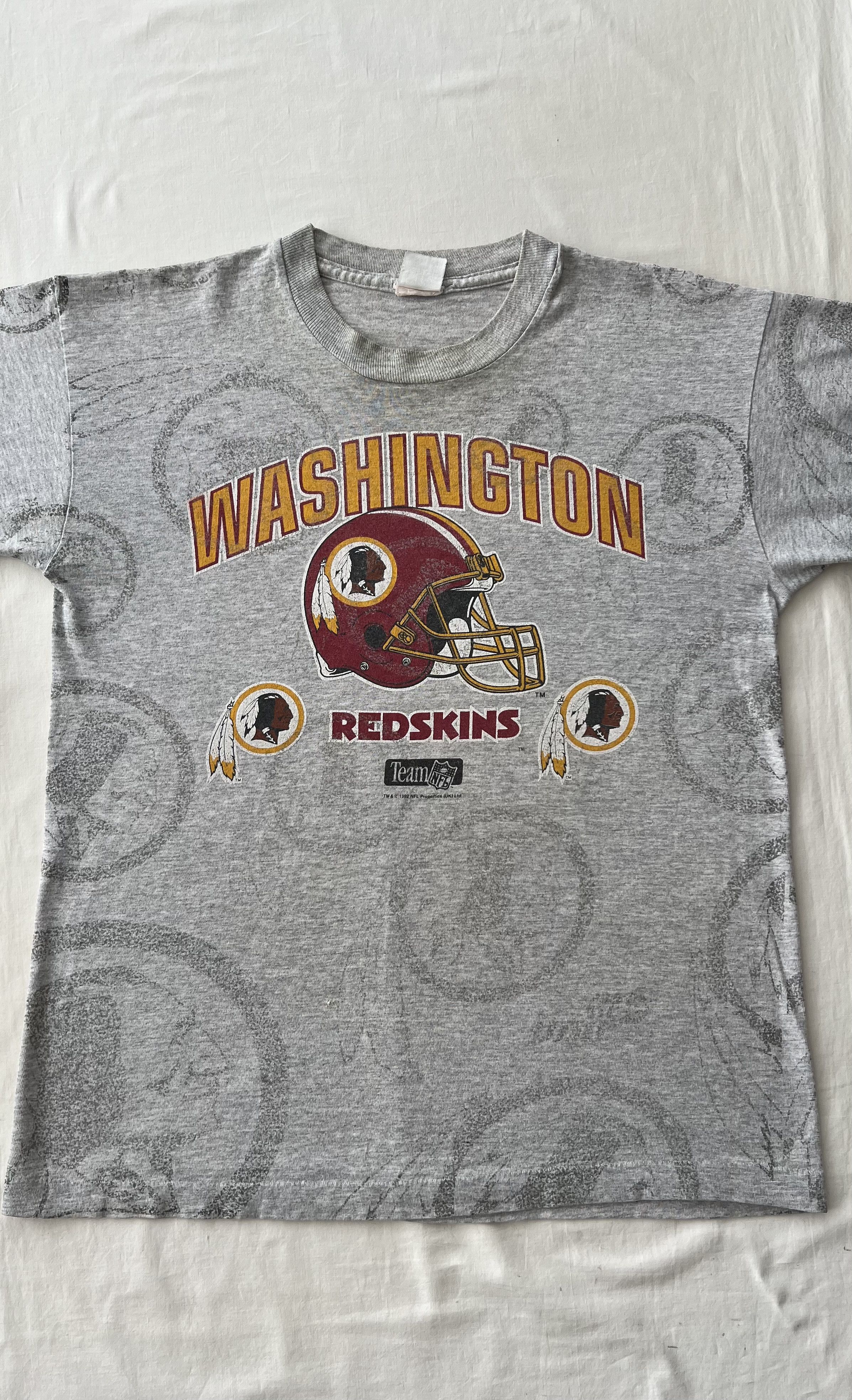 NFL Vintage 1992 Washington Redskins NFL AOP Gray T-shirt Size US L / EU 52-54 / 3 - 3 Thumbnail