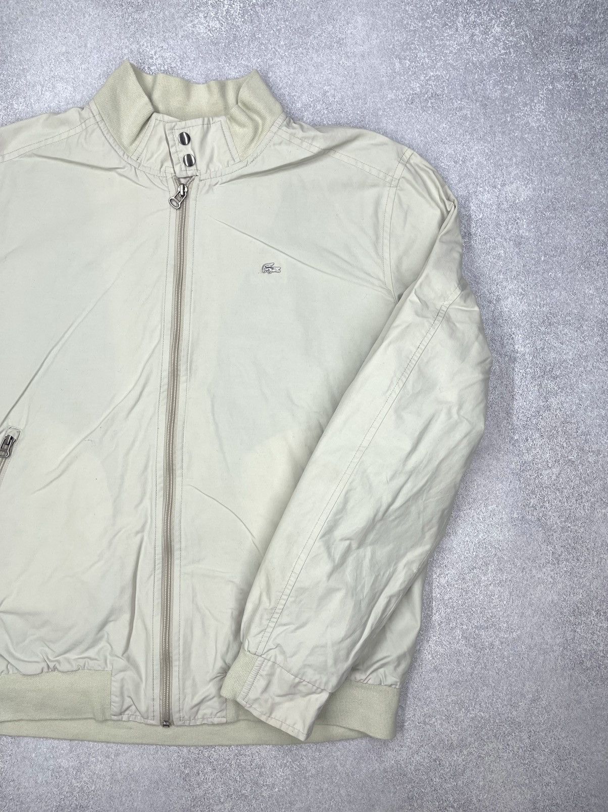 Lacoste Vintage Lacoste 90s Bomber Jacket Beige Metal Logo Crokodile Size US L / EU 52-54 / 3 - 3 Thumbnail