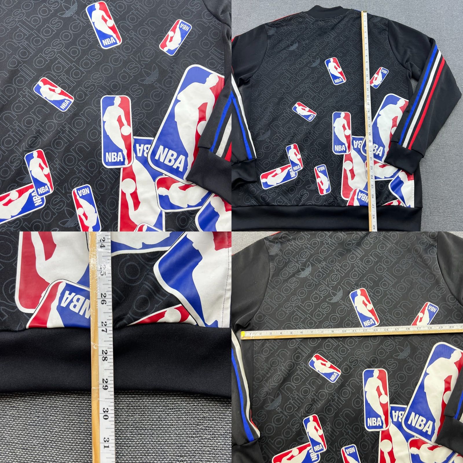 Adidas Adidas 2008 NBA Jacket Sz M Full Zip Black Track Big Logo Trefoil Spellout Rasta Mens Size US M / EU 48-50 / 2 - 8 Thumbnail