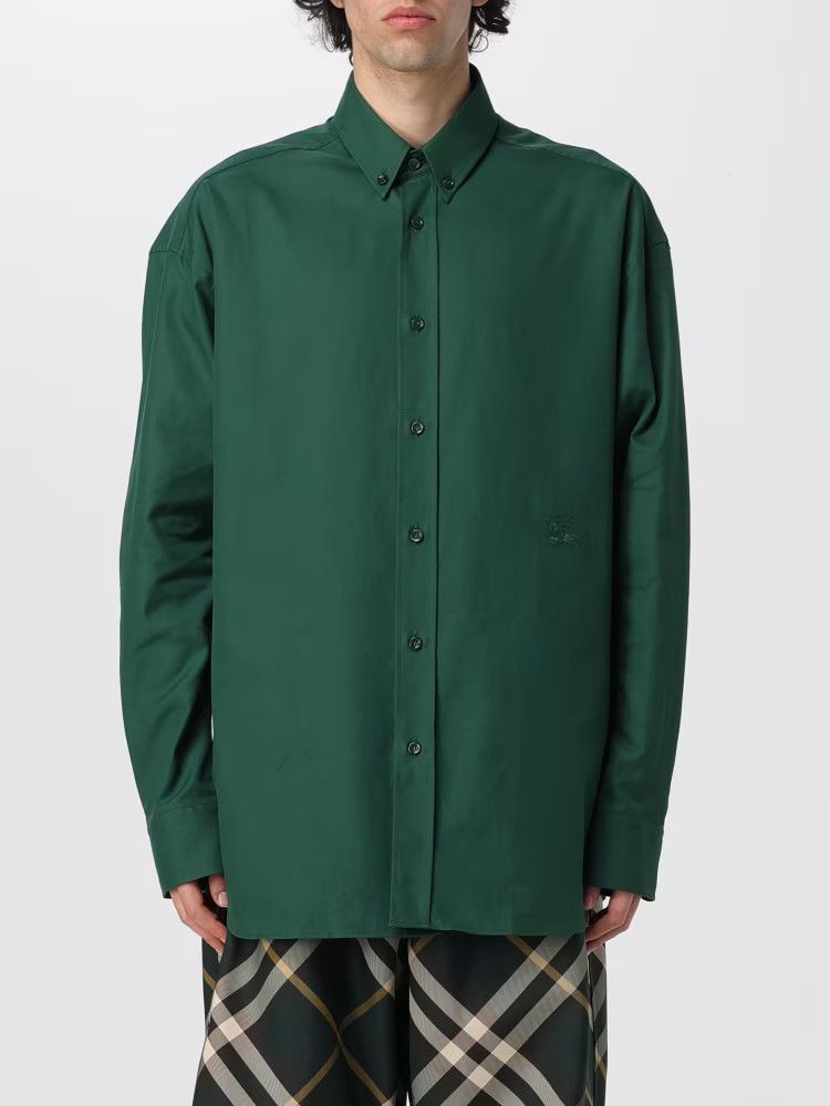 Burberry o1y0426 Solid Color Shirt in Emerald Green Size US L / EU 52-54 / 3 - 1 Thumbnail