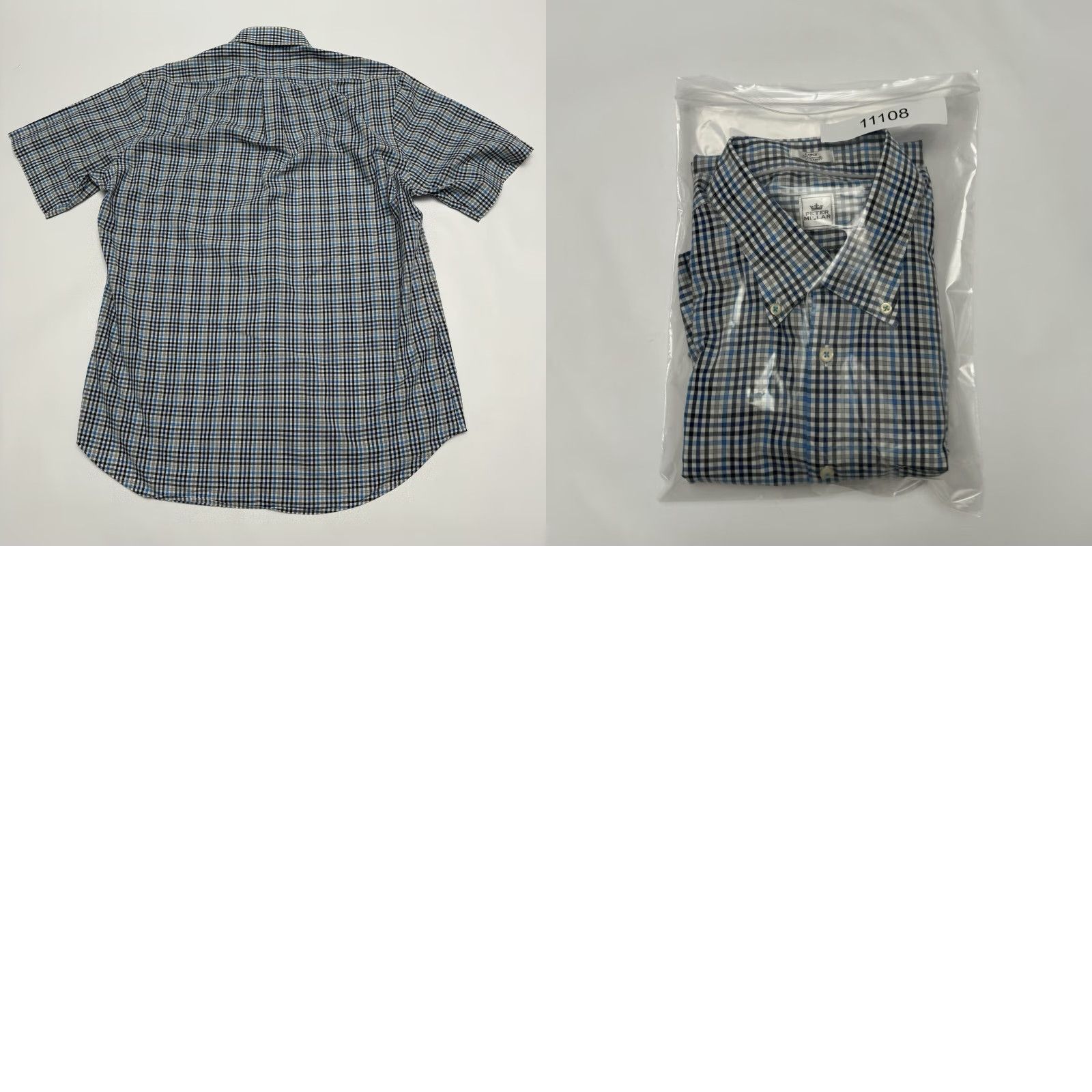 Peter Millar Peter Millar Shirt Men L Blue Plaid Short Sleeve Button-Down Button Up EUC Size US L / EU 52-54 / 3 - 8 Thumbnail