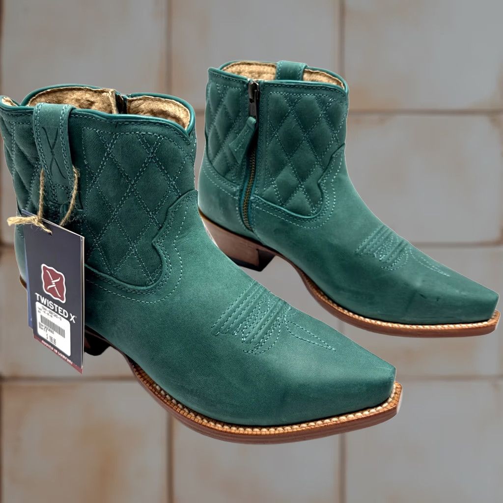 Twisted X Twisted X Bootie Women Blue Turquoise WSOB002 Size 8 B Leather Zip Ankle Western Steppin' Out Casual Size US 8 / IT 38 - 1 Thumbnail