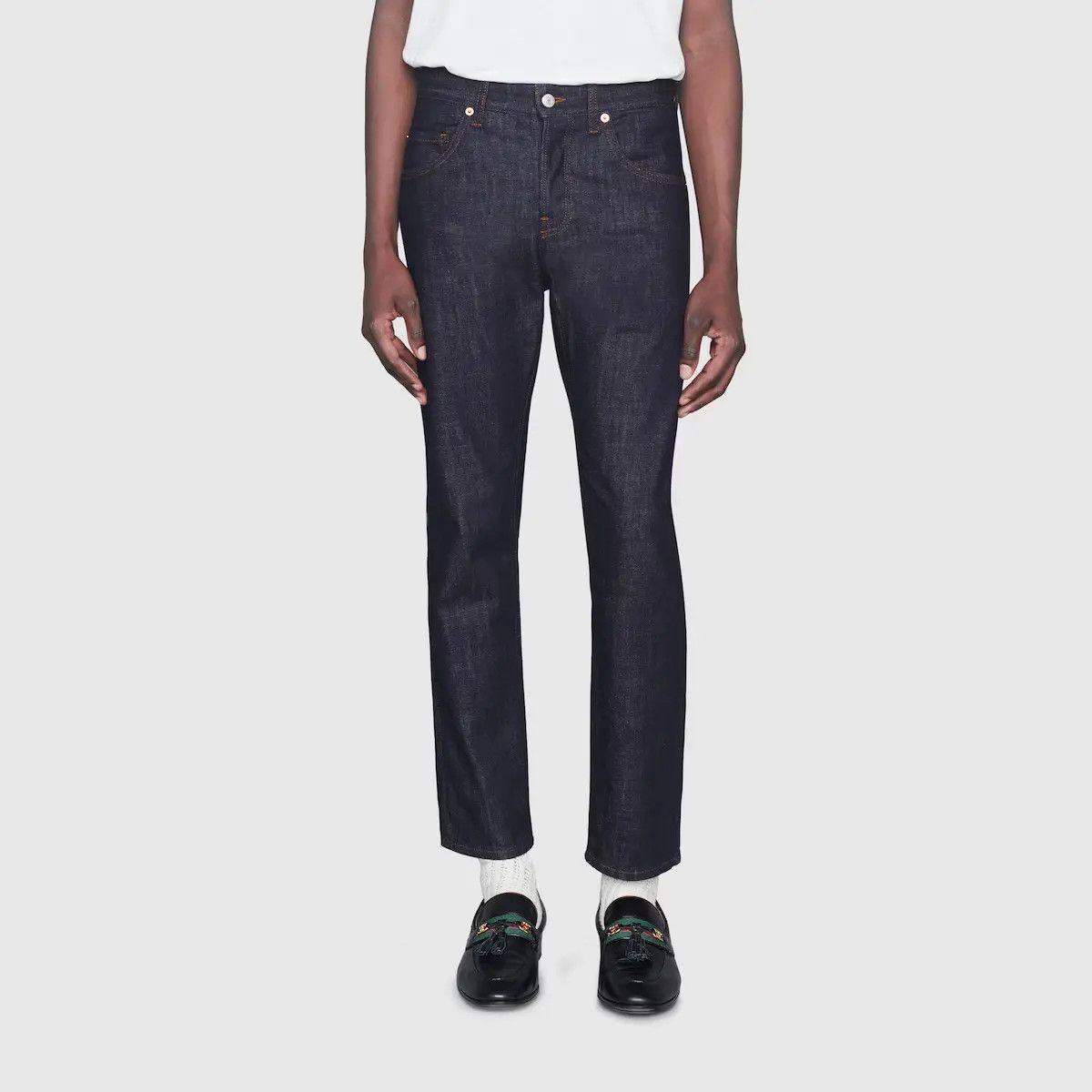 Gucci o1mt1gz0725 Tapered Washed Jeans in Navy Size US 38 / EU 54 - 3 Thumbnail