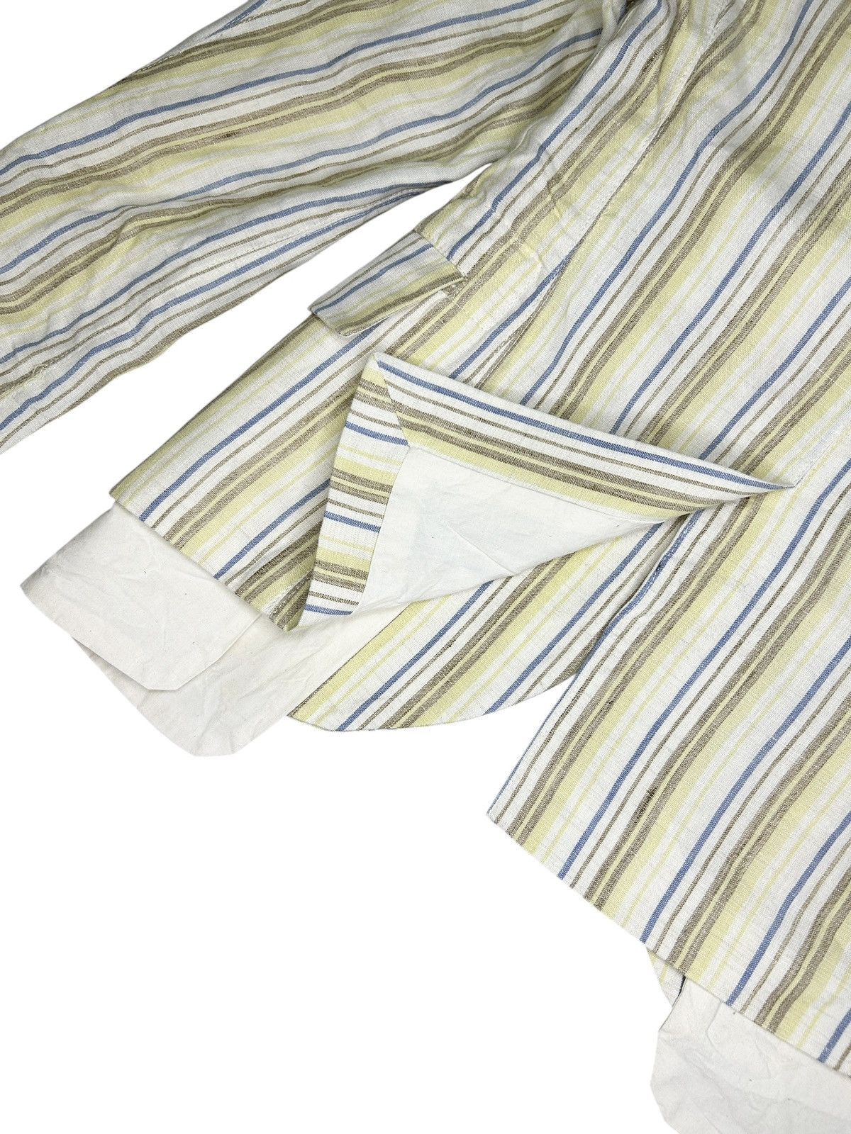 Paul Harnden Shoemakers Extended Pocket Stripe Linen Blazer Size XS / US 0-2 / IT 36-38 - 7 Thumbnail