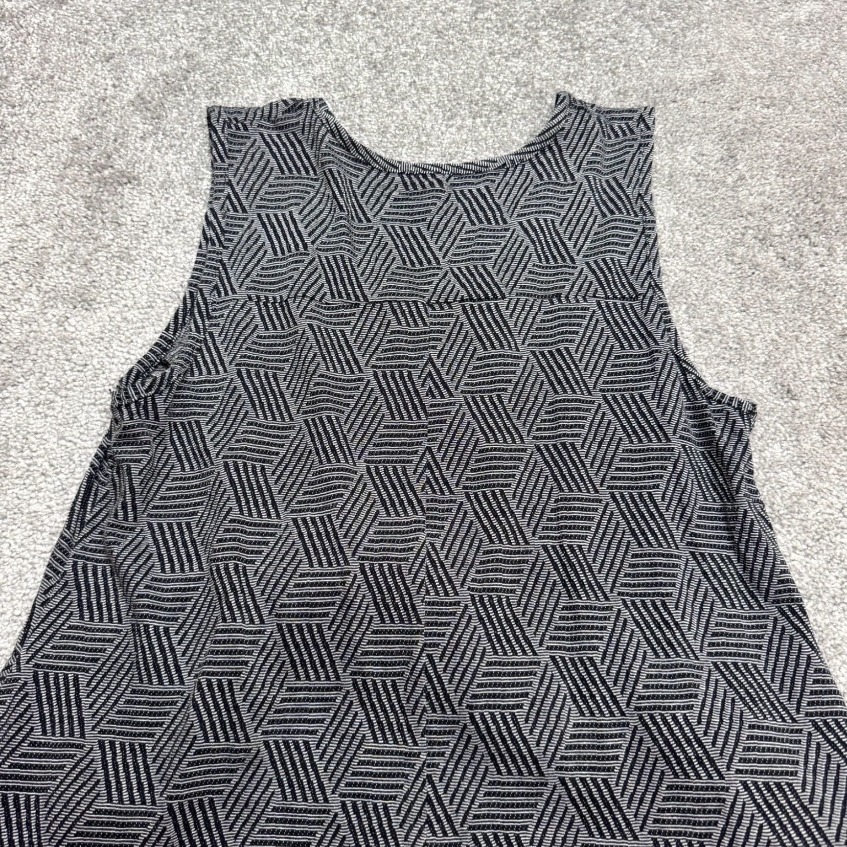 Vintage Vigorella Dress Geometric Knit A-Line Shift - Scoop Neck, Pockets - Womens S/M Gray Size S / US 4 / IT 40 - 4 Thumbnail