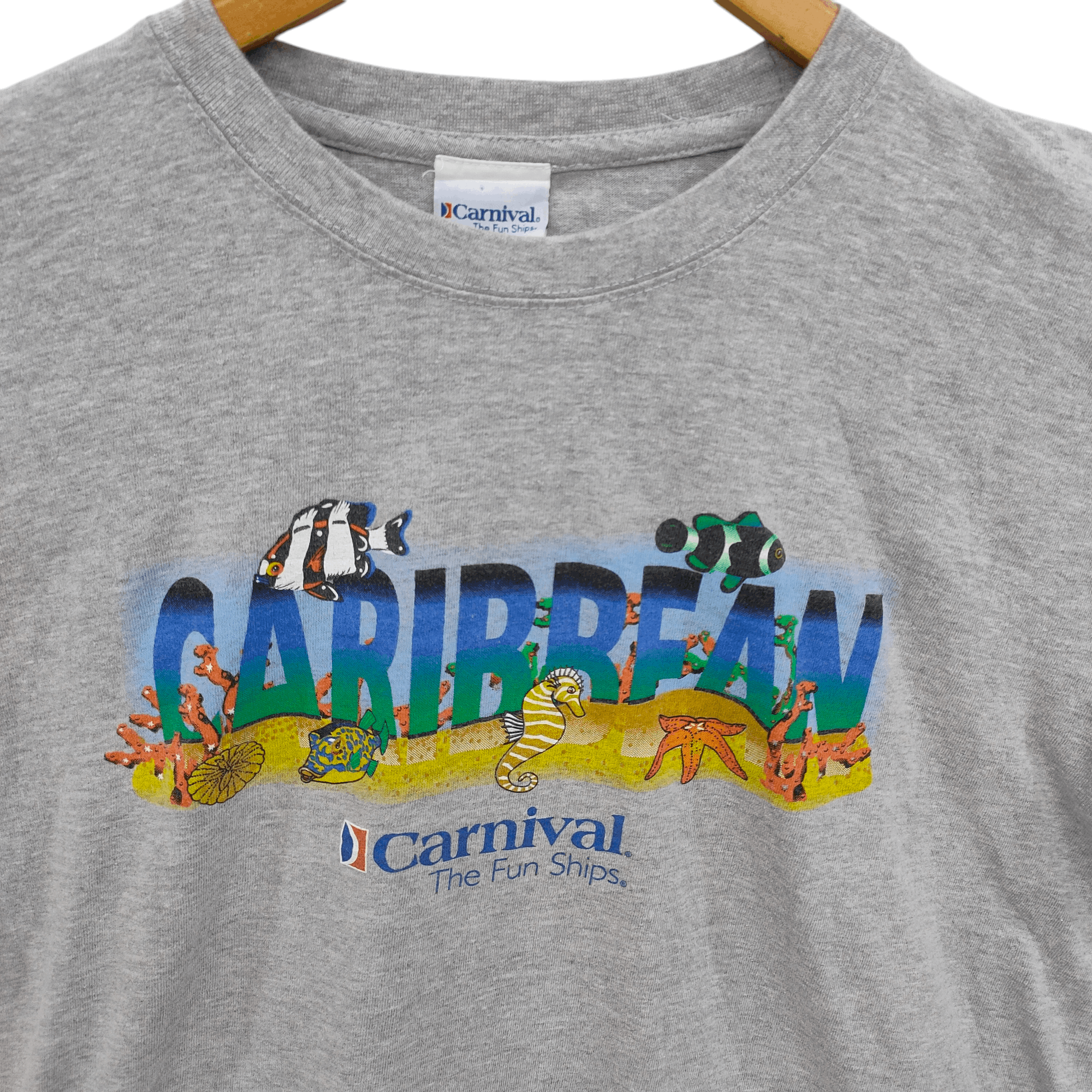 Vintage 90s Carnival Cruise Caribbean Sea Animal Shirt Size US XL / EU 56 / 4 - 3 Thumbnail