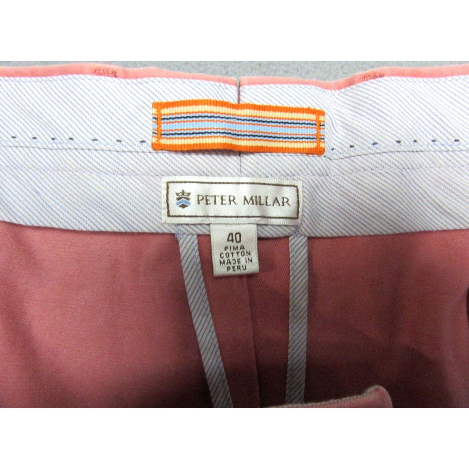 Peter Millar Peter Millar Pants Mens 40 Pink Salmon Chino Casual Straight Leg Flat Front Size US 40 / EU 56 - 3 Thumbnail