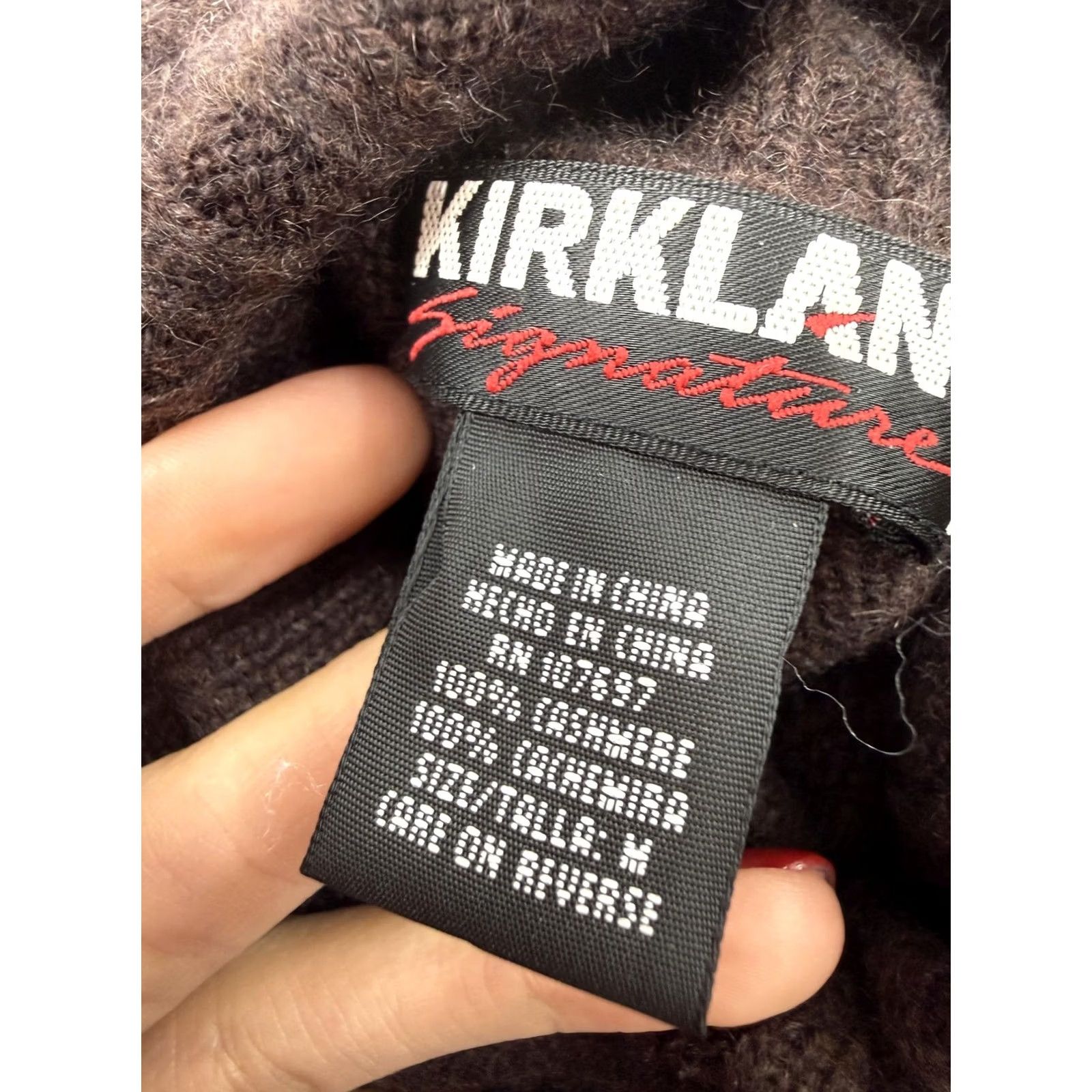 Vintage Kirkland Signature Sweater Womens Small Brown 100% Cashmere Turtleneck Knit Size S / US 4 / IT 40 - 5 Thumbnail