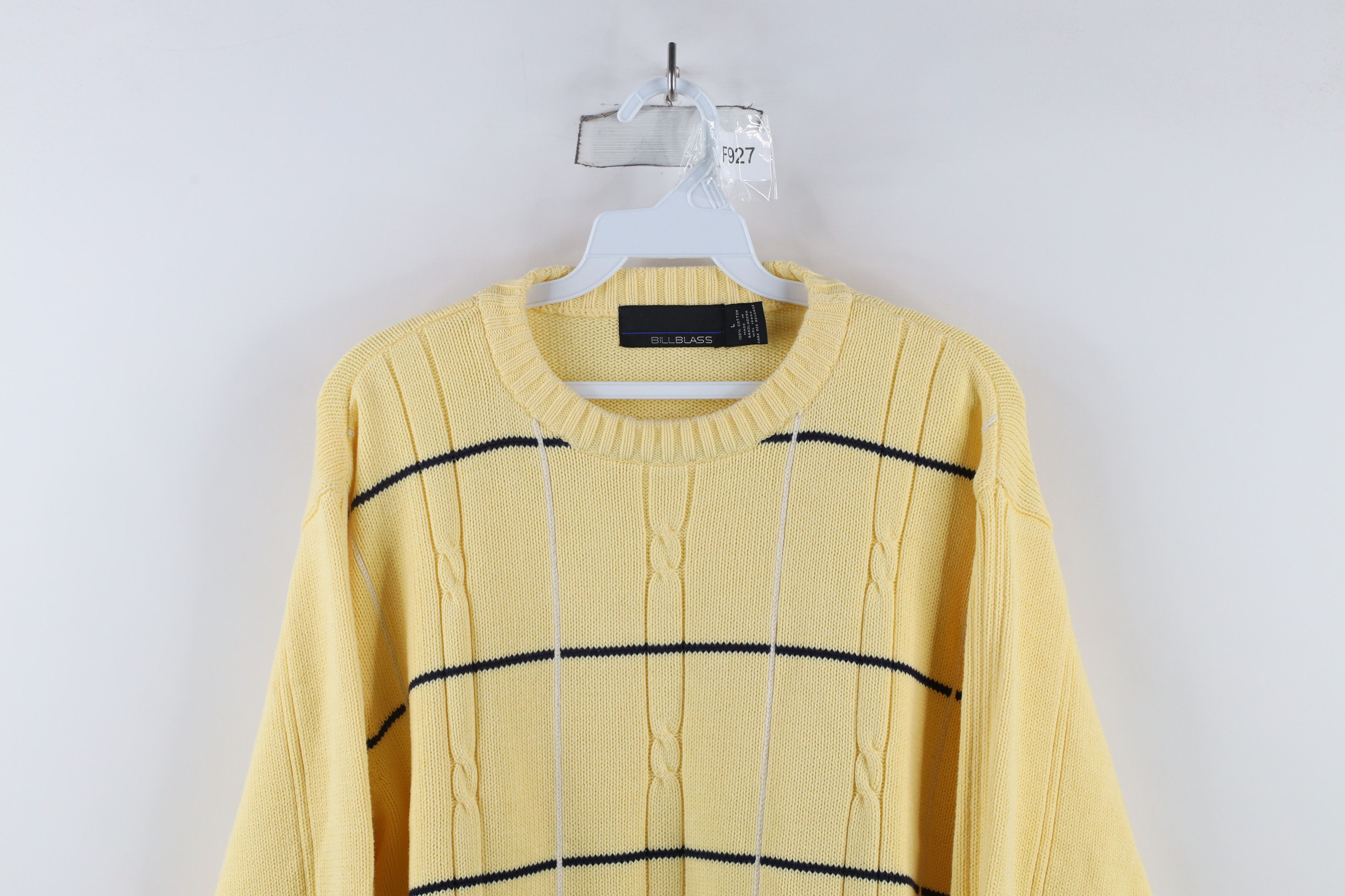 Vintage Vintage 90s Streetwear Cotton Cable Knit Crewneck Sweater Size US L / EU 52-54 / 3 - 2 Thumbnail