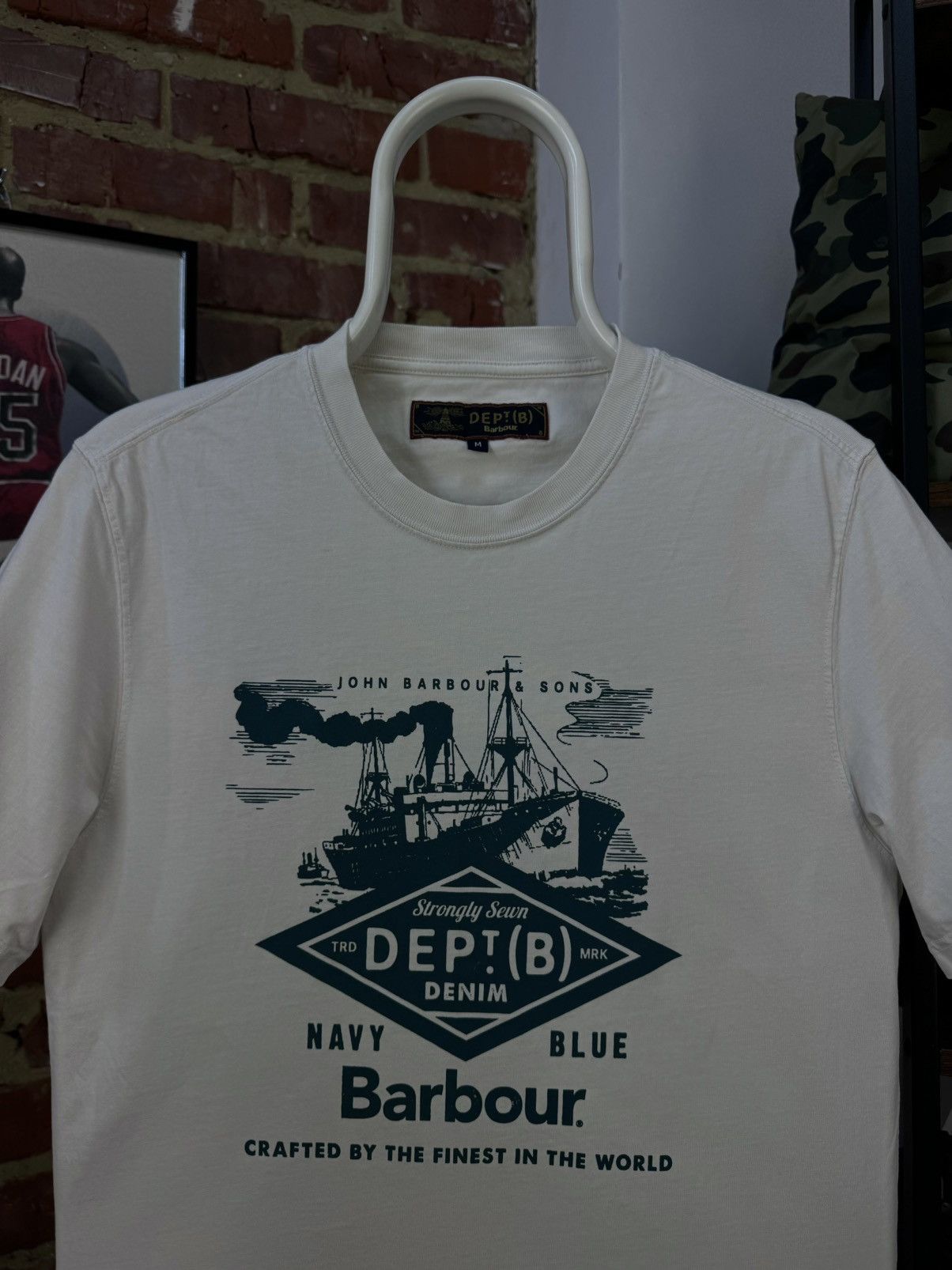 Barbour BARBOUR Dept B Beacon Printed White Short Sleeve T-Shirt Size US M / EU 48-50 / 2 - 2 Thumbnail