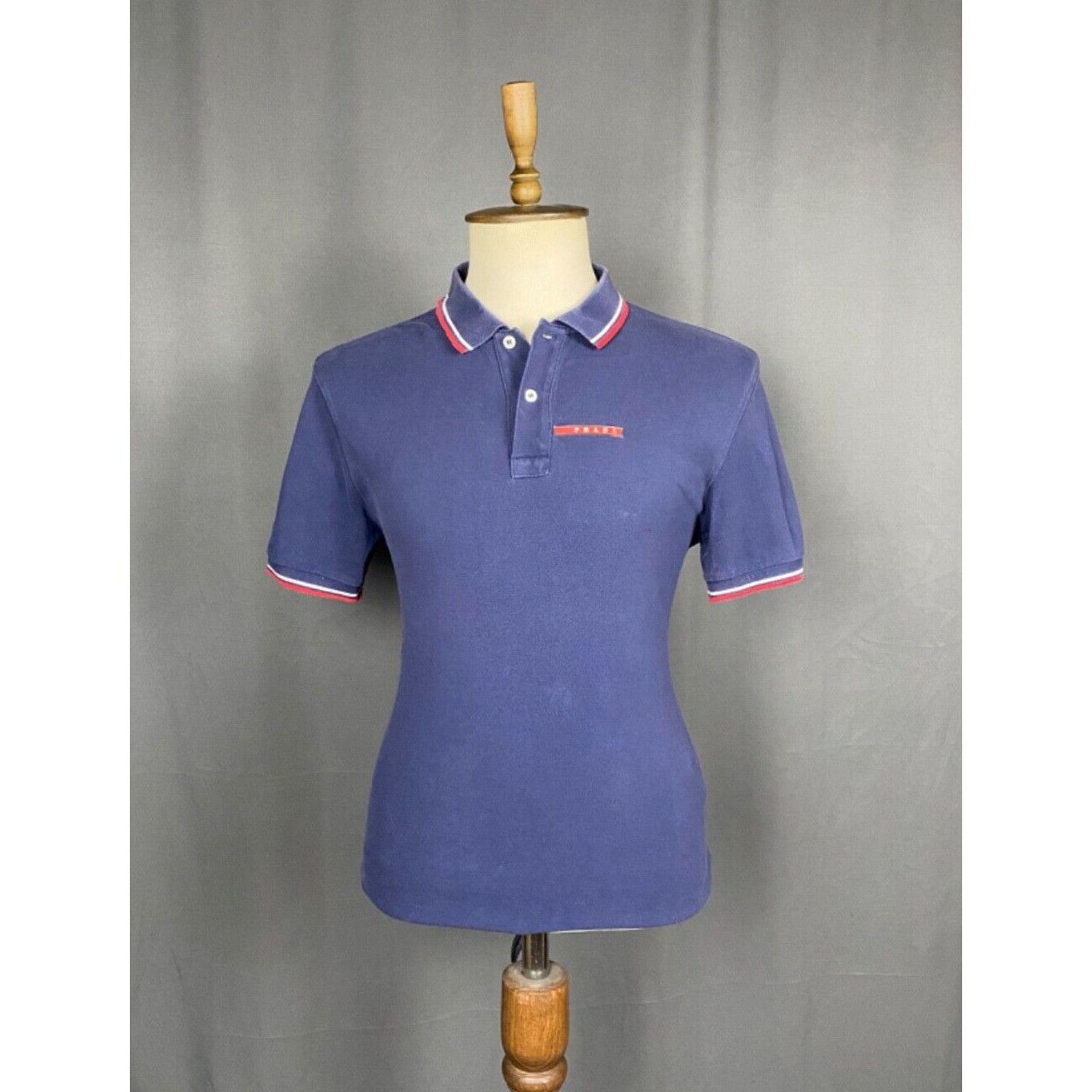 Prada Prada Small Logo Men's Blue Polo T-Shirt Size XL Size US XL / EU 56 / 4 - 1 Thumbnail