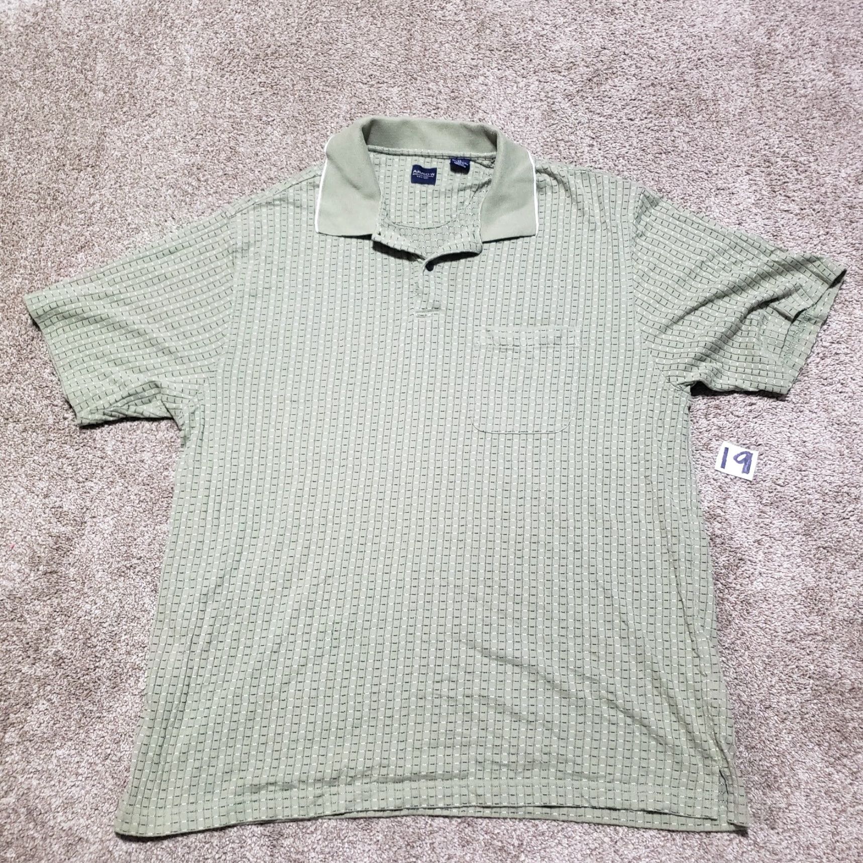 Arrow Arrow polo Shirt Adult XL Brown Solid Short Sleeve Performance Nike Size US XL / EU 56 / 4 - 2 Thumbnail