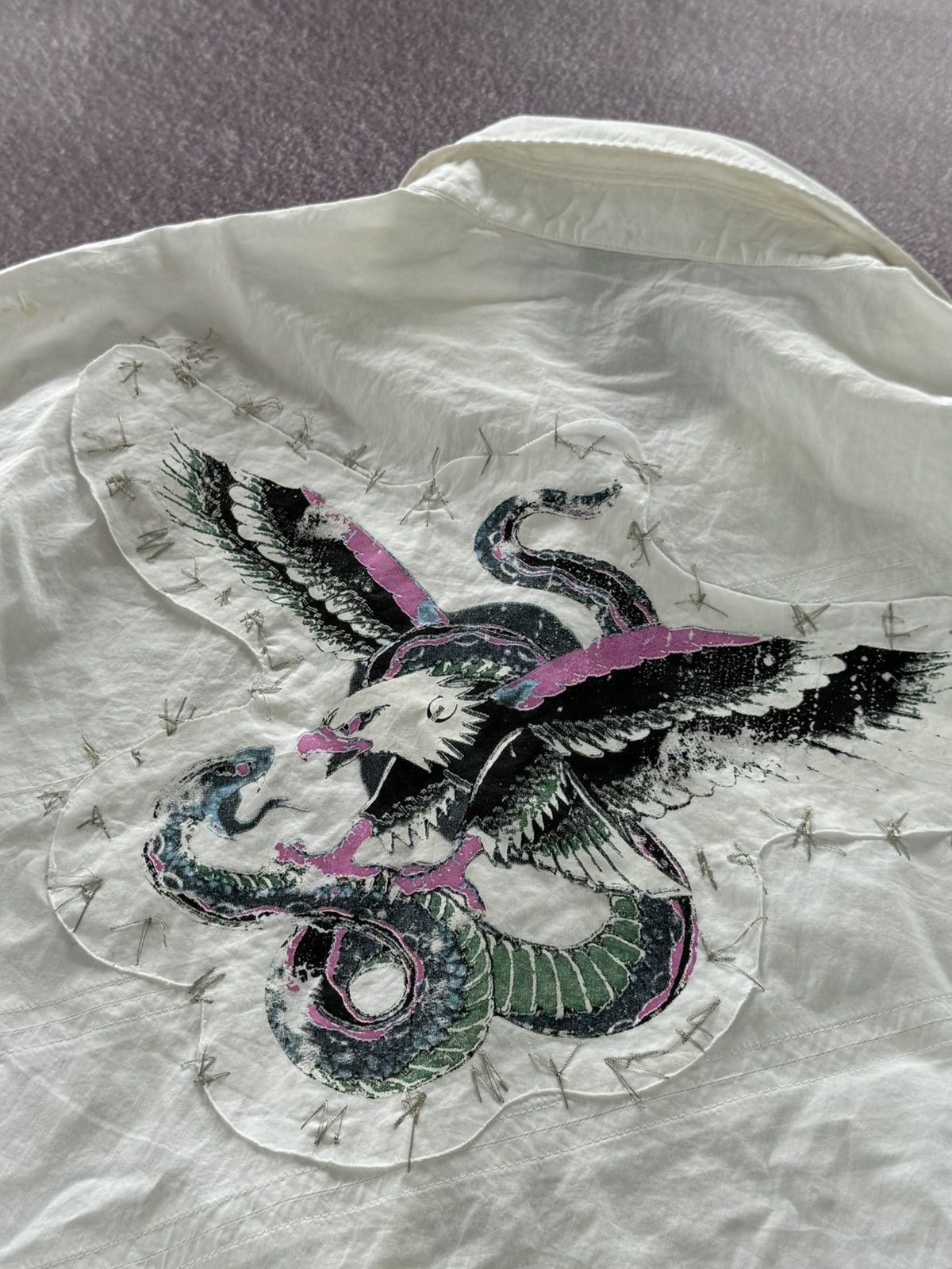 Roberto Cavalli Archive Roberto Cavalli Glamour “Eagle” Logo Blouse Size XL / US 12-14 / IT 48-50 - 6 Thumbnail