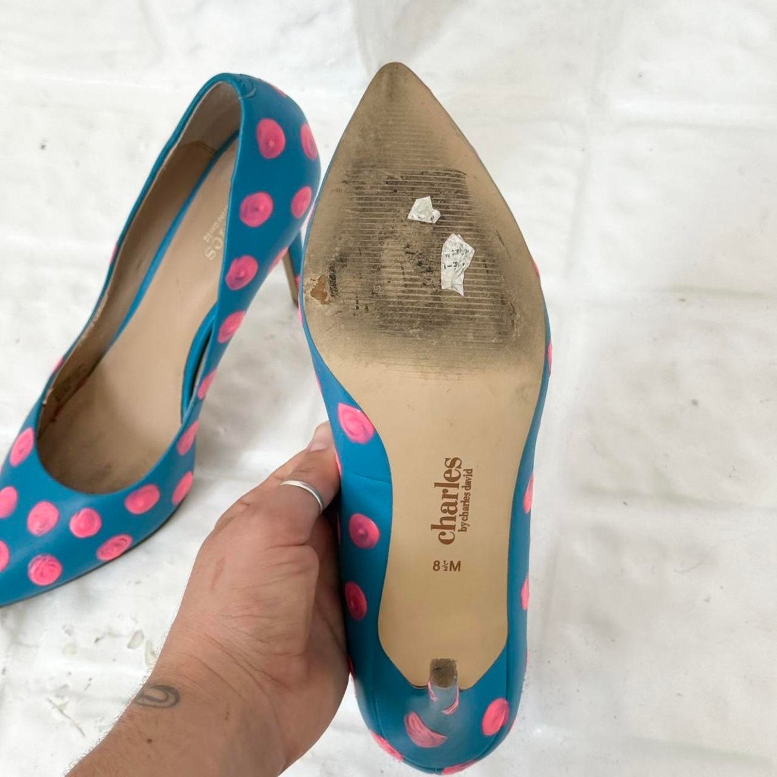 Vintage Y2K polka dot stiletto heels Size US 8.5 / IT 38.5 - 7 Thumbnail