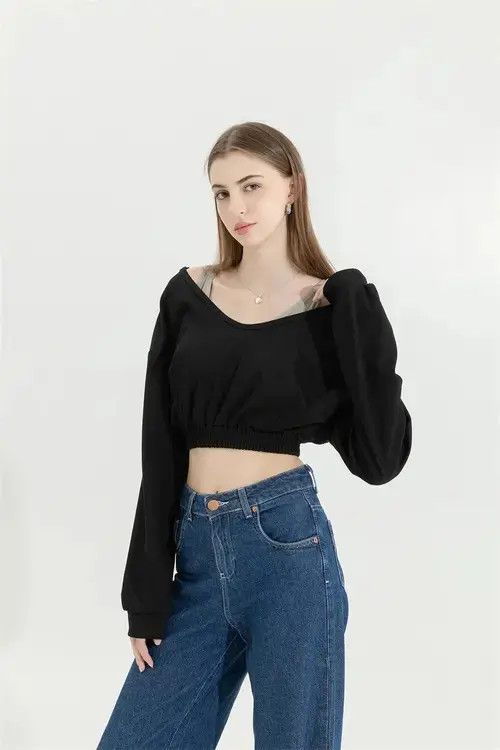 Japanese Brand × Vintage Woman Sweatshirt Hoodies Fashion Female Chic Loose Size ONE SIZE - 4 Thumbnail