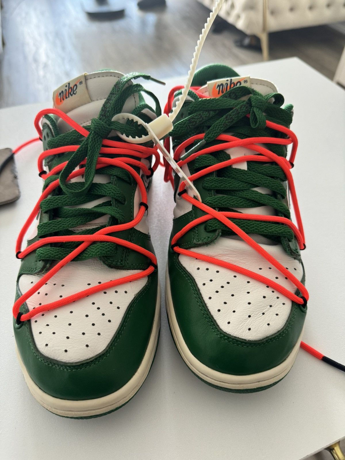 Used Off-White Off White x Nike Dunk Low Green White
