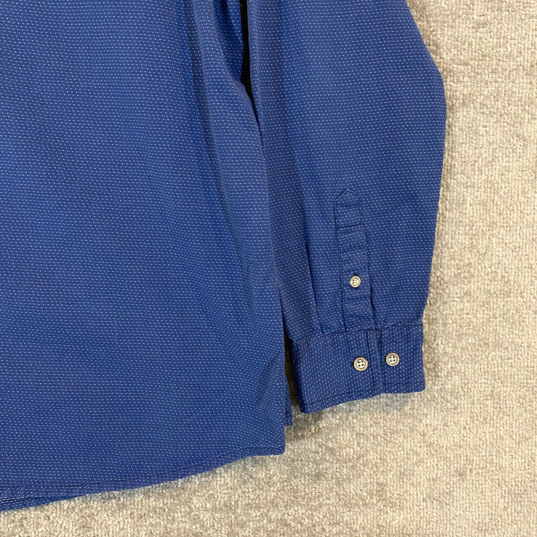 Carbon2Cobalt Carbon 2 Cobalt Shirt Mens Blue XL Micro Dot Button Down Long Sleeve Pocket Size US XL / EU 56 / 4 - 4 Thumbnail