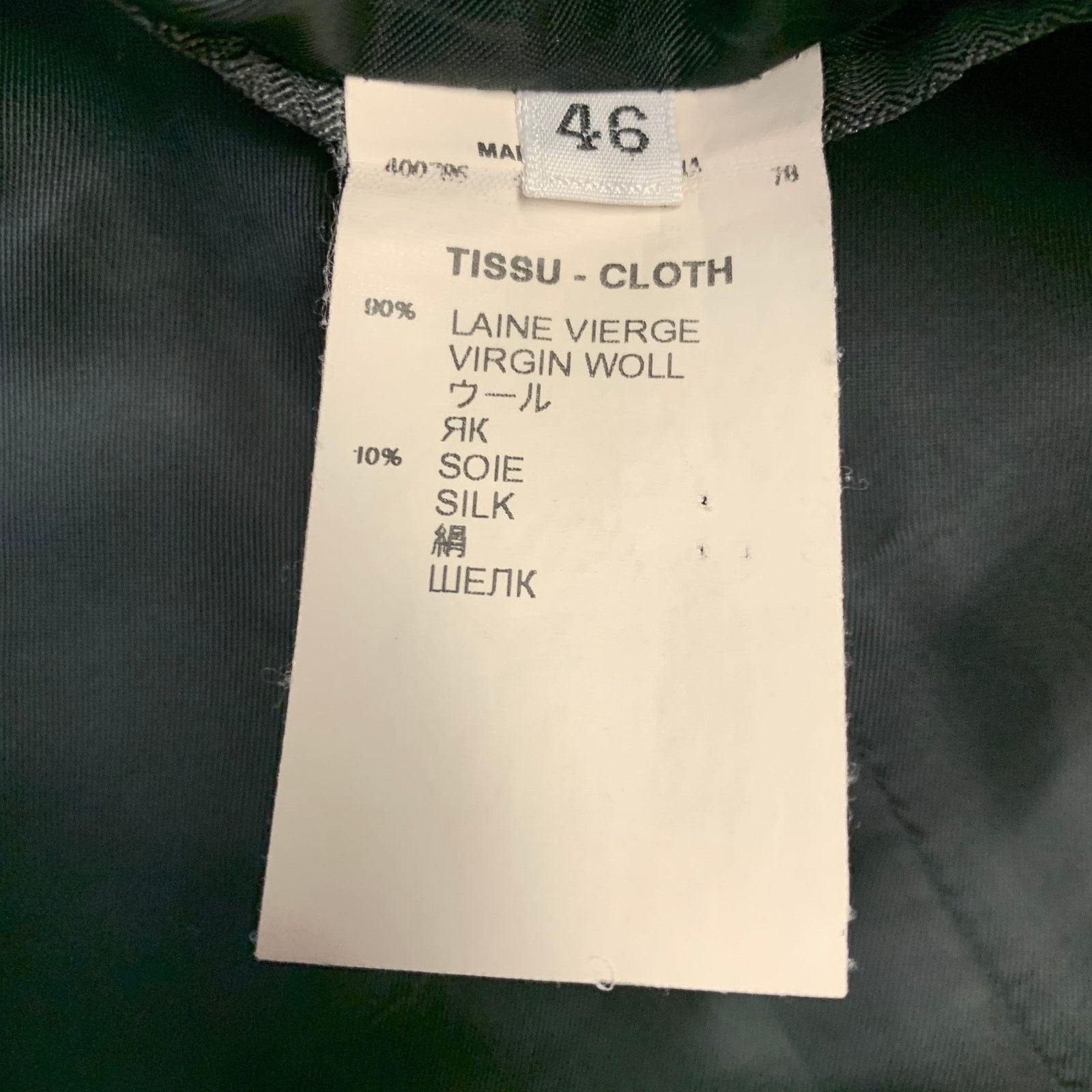 Givenchy Grey Virgin Wool Silk Herringbone Notch Lapel Sport Coat Size 36R - 9 Thumbnail
