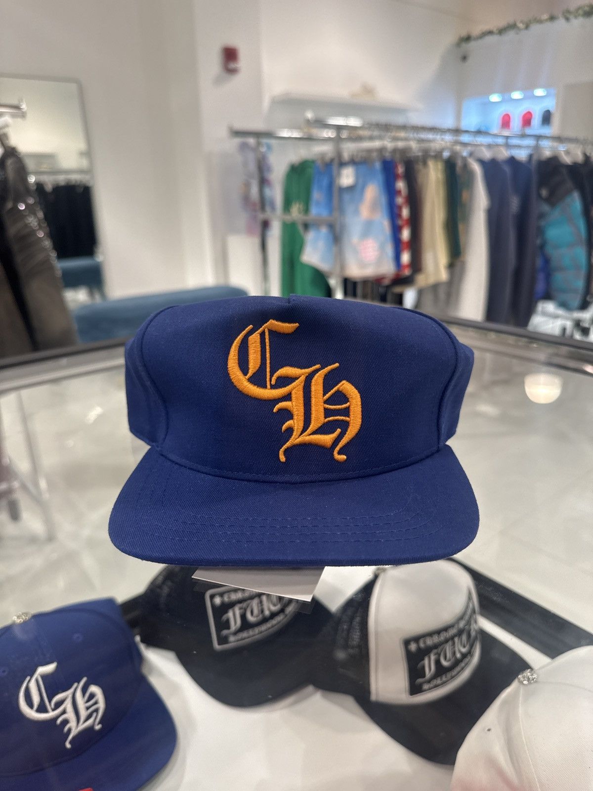 Chrome Hearts Chrome Hearts CH Cobalt/Orange 5 Panel Hat Size ONE SIZE - 1 Thumbnail