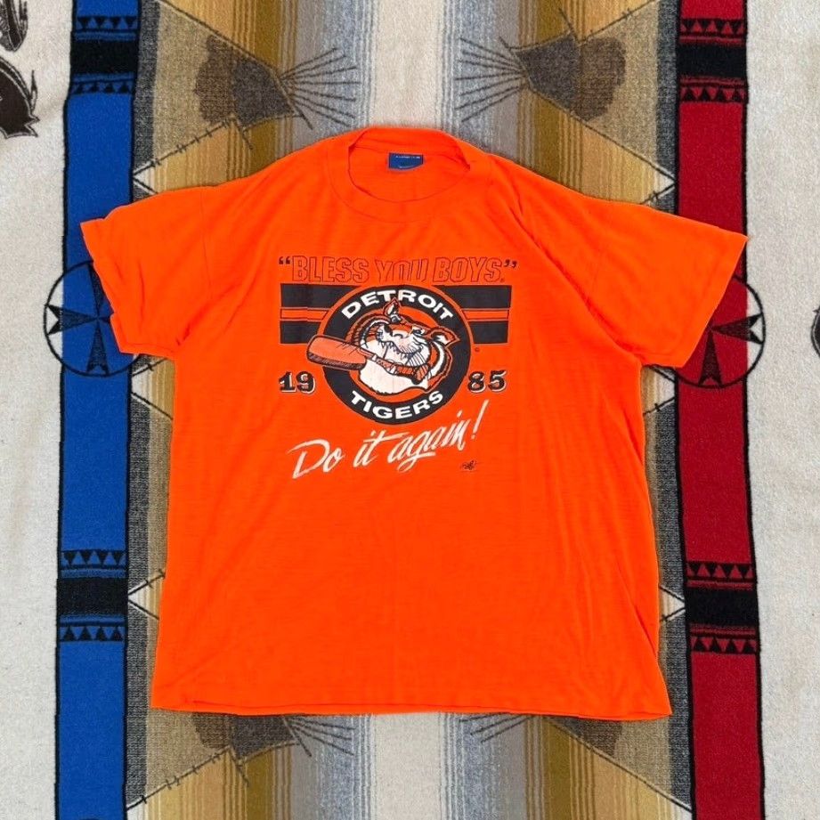 Vintage VINTAGE Detroit Tigers 1985 World Series T-Shirt MLB Baseball Shirt Men L Orange 80s Tigers Baseball MLB{"} Size US L / EU 52-54 / 3 - 2 Thumbnail