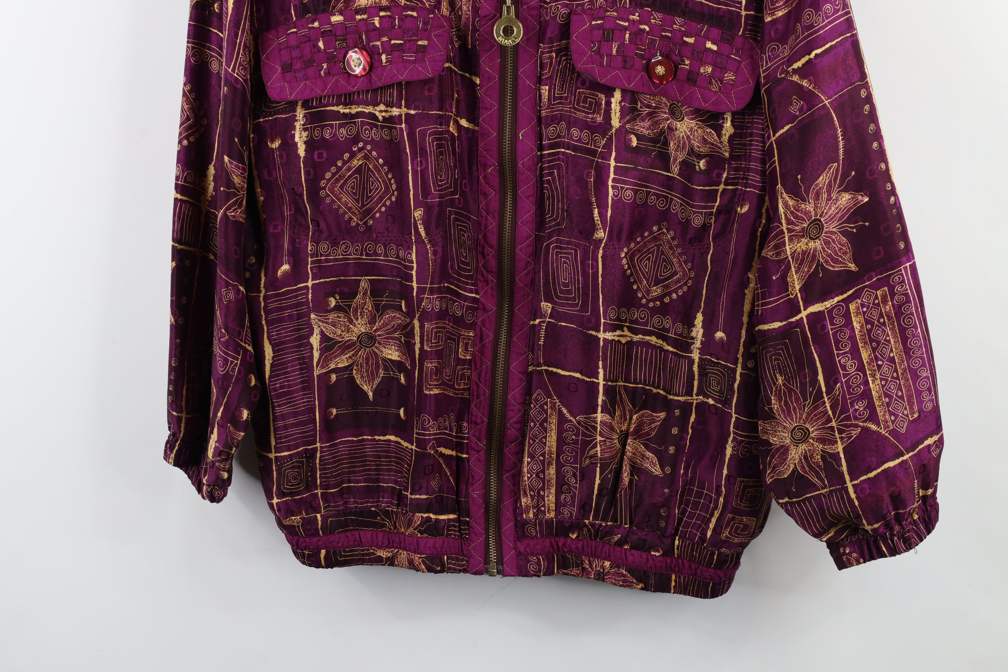 Vintage Vintage 90s Streetwear Flower Geometric Windbreaker Jacket Size M / US 6-8 / IT 42-44 - 3 Thumbnail