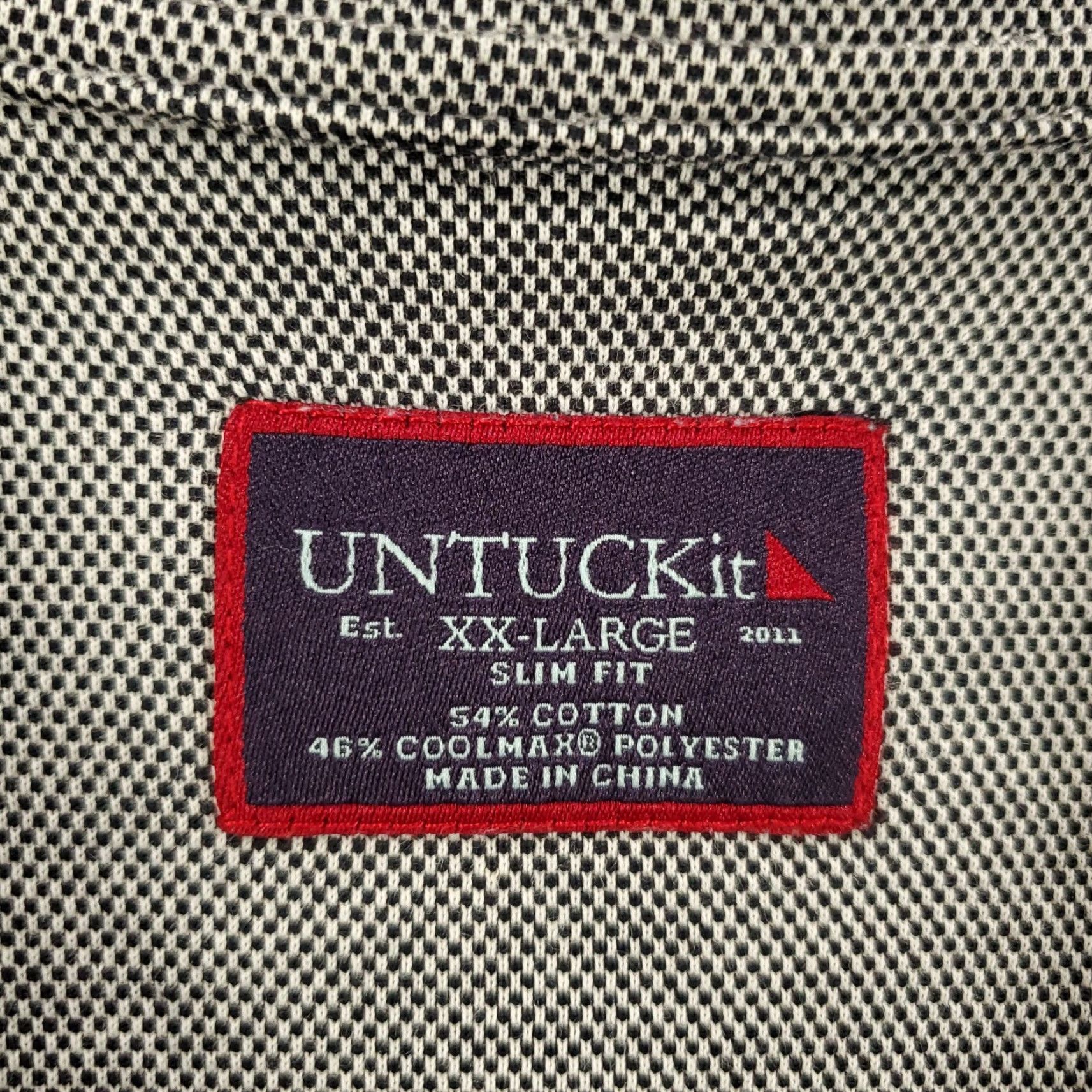 UNTUCKit UNTUCKit Button-Up Shirt Mens 2XL Black White Micro Checkered Slim Fit XXL Casual Size US XXL / EU 58 / 5 - 7 Thumbnail