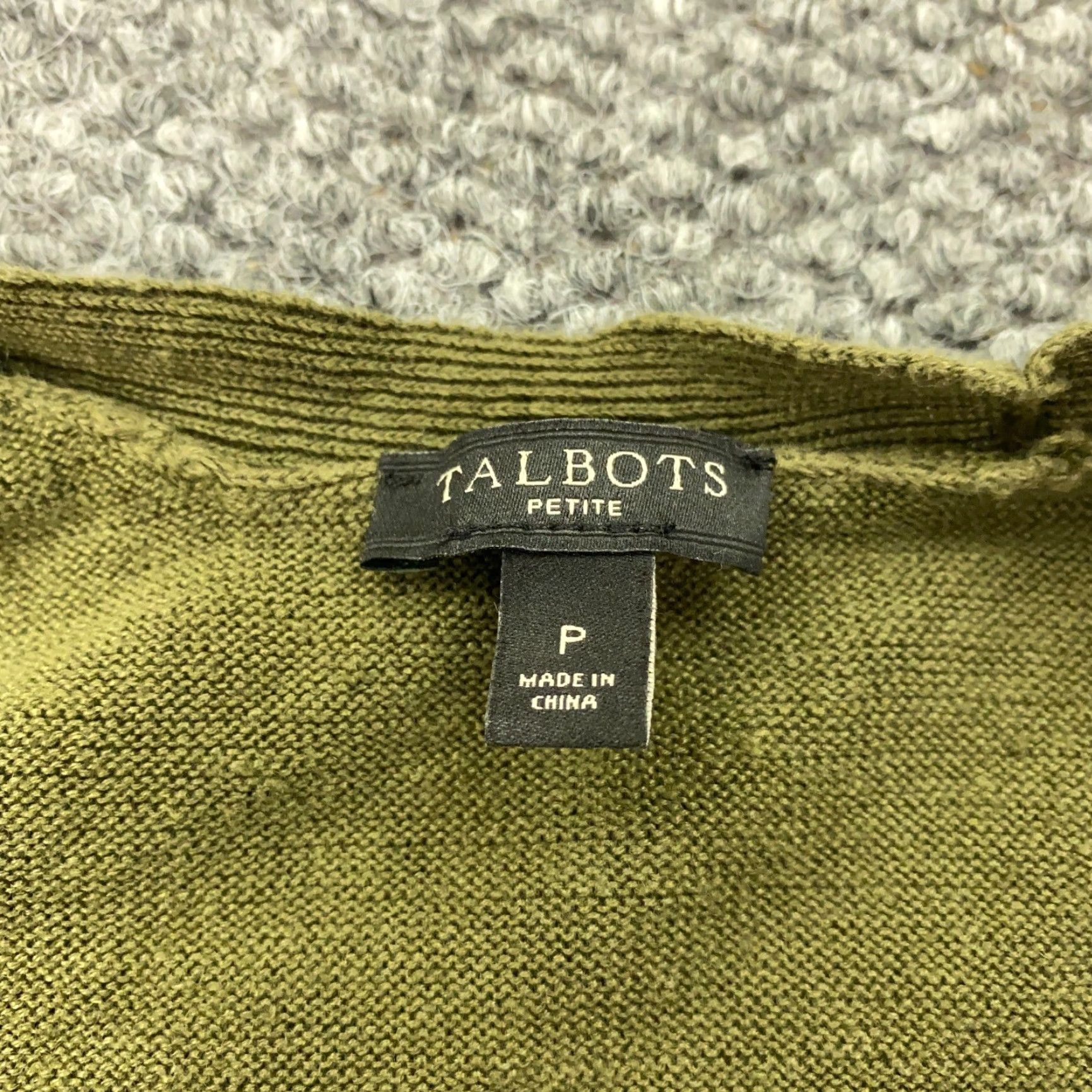 Talbots Talbots Linen Cardigan Sweater Womens Petite Small Green Striped Open Front Size S / US 4 / IT 40 - 6 Thumbnail