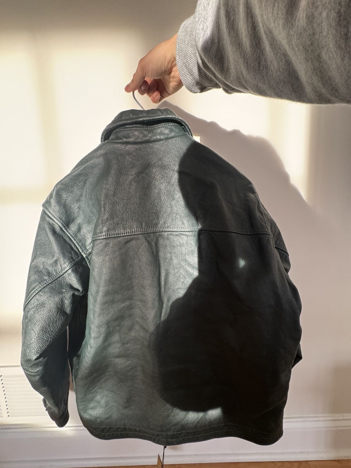 FrizmWORKS Frizmworks Destroyed Leather Jacket Washed Olive Green Size US S / EU 44-46 / 1 - 3 Thumbnail