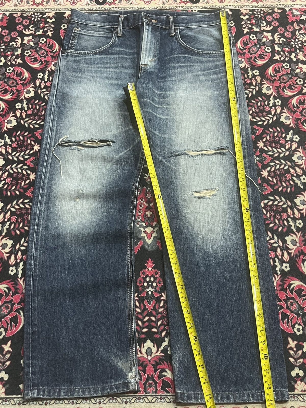 Edwin Vintage Edwin Exclusive Vintage Blue Washed Distressed Jeans Size US 32 / EU 48 - 12 Thumbnail