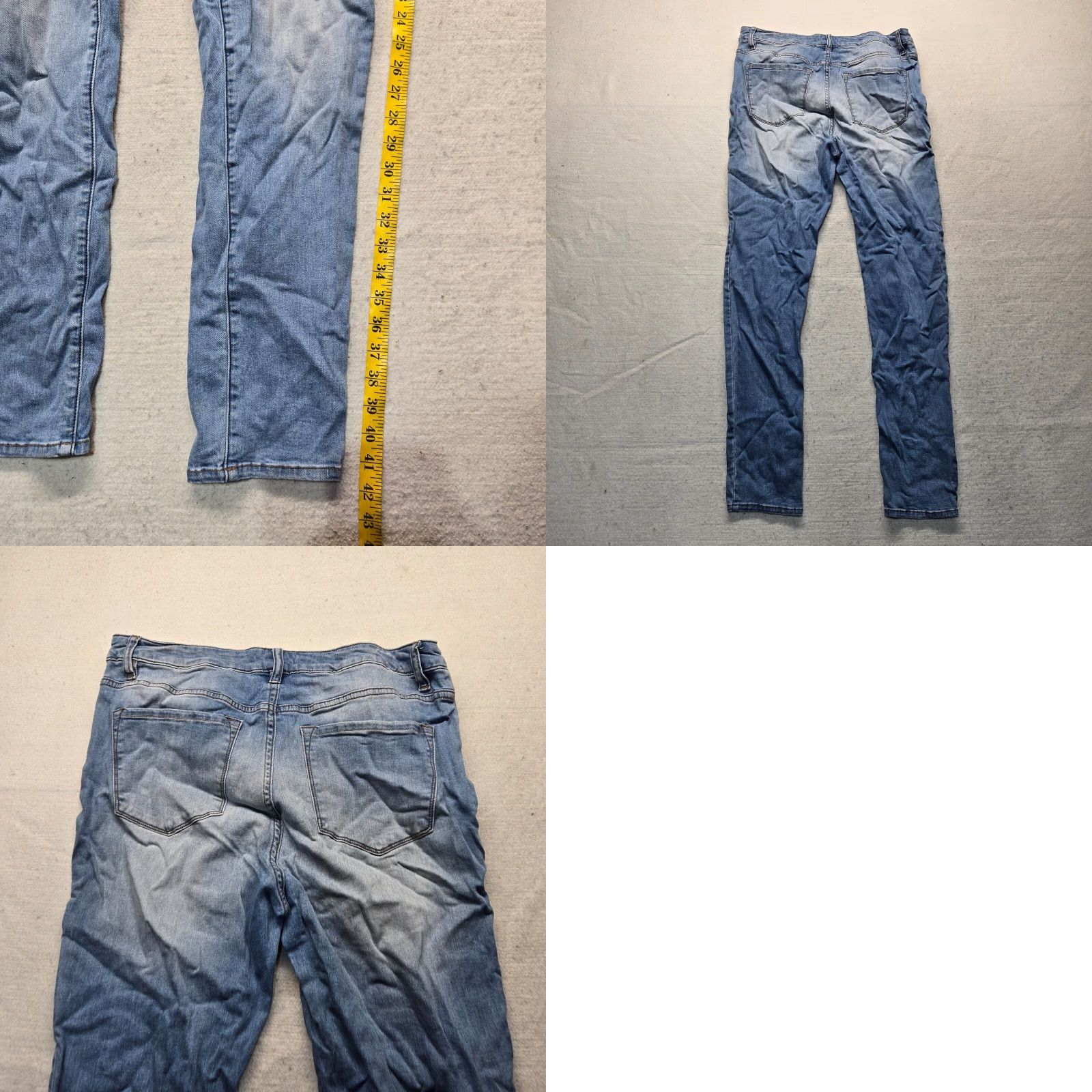 Denime Simply Noelle Denim Blue Jeans Pants Adult Women's Size 12 Skinny Button Stretch Regular Mid Rise Blue Pants Womens 12 Jeans Size 34" / US 12 / IT 48 - 8 Thumbnail