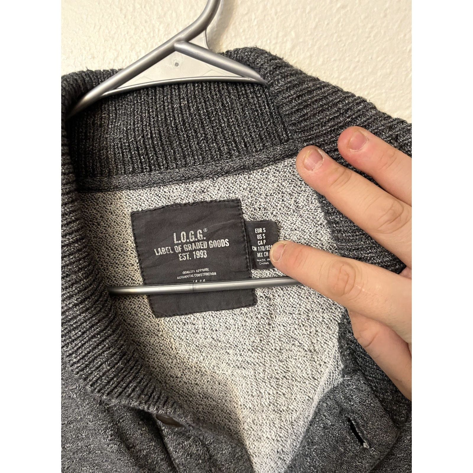 H&M HM Cardigan Sweater Gray Button Front Size Large Pockets Shawl Casual Men Knit Cotton Polyester Size US L / EU 52-54 / 3 - 4 Thumbnail
