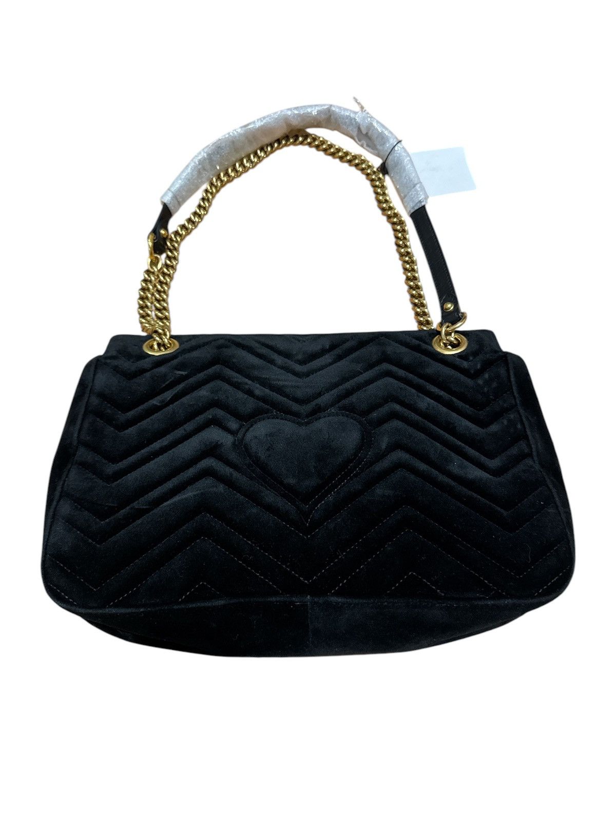 Gucci GUCCI Black Velvet Marmont 'Loved' Shoulder Bag Size ONE SIZE - 4 Thumbnail