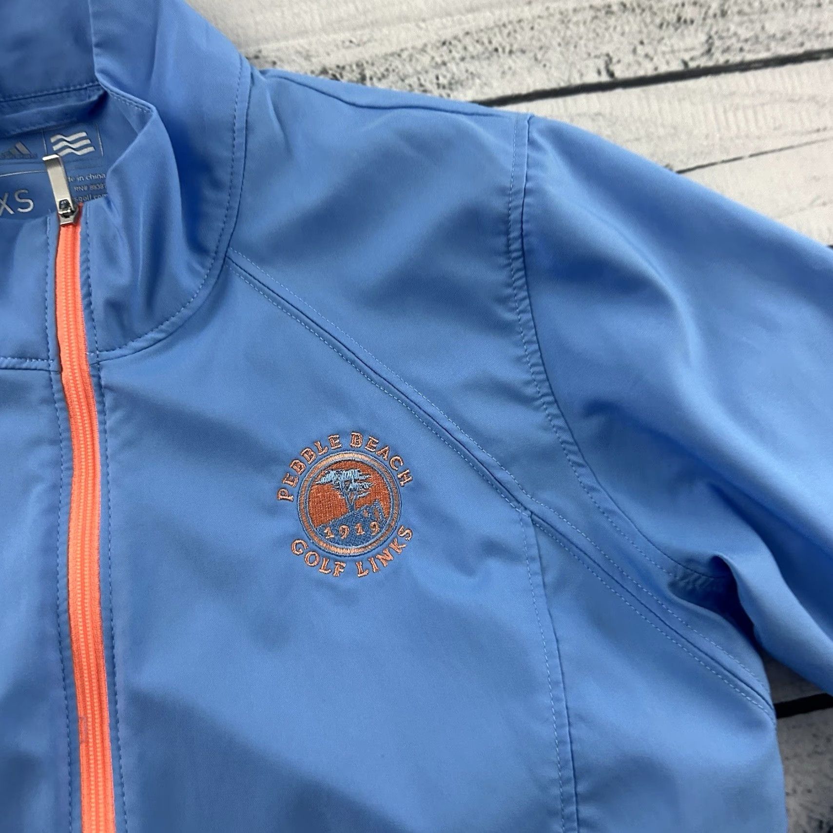 Adidas Adidas Pebble Beach Full Zip Lightweight Windbreaker Golf Jacket Women's XS Blue Size XS / US 0-2 / IT 36-38 - 3 Thumbnail