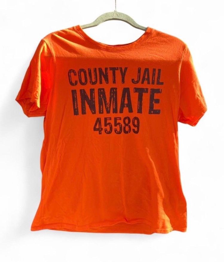 Port Authority Y2K County Jail Inmate 45589 Orange Tee M Size US XL / EU 56 / 4 - 1 Thumbnail