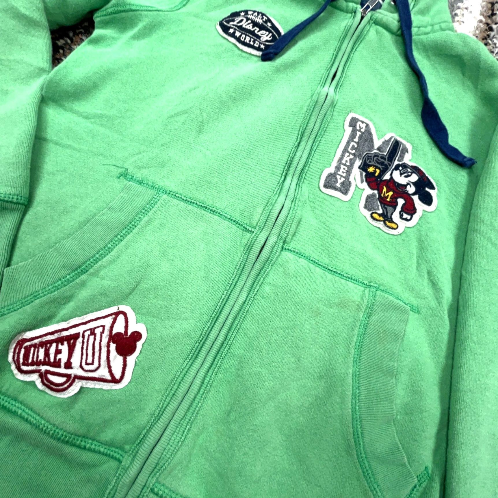 Disney Disney Parks Authentic Hoodie Women M Green Sweatshirt Jacket Mickey World Cartoon Logo Embroidered Full Zip Pockets All Seasons Short Sleeve not— Size M / US 6-8 / IT 42-44 - 5 Thumbnail