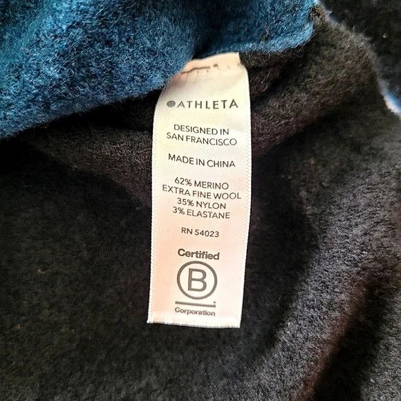 Athleta Transit Teal/Black Colorblock Turtleneck Sweater Winter Work Size XXS / US 00 / IT 34 - 8 Thumbnail