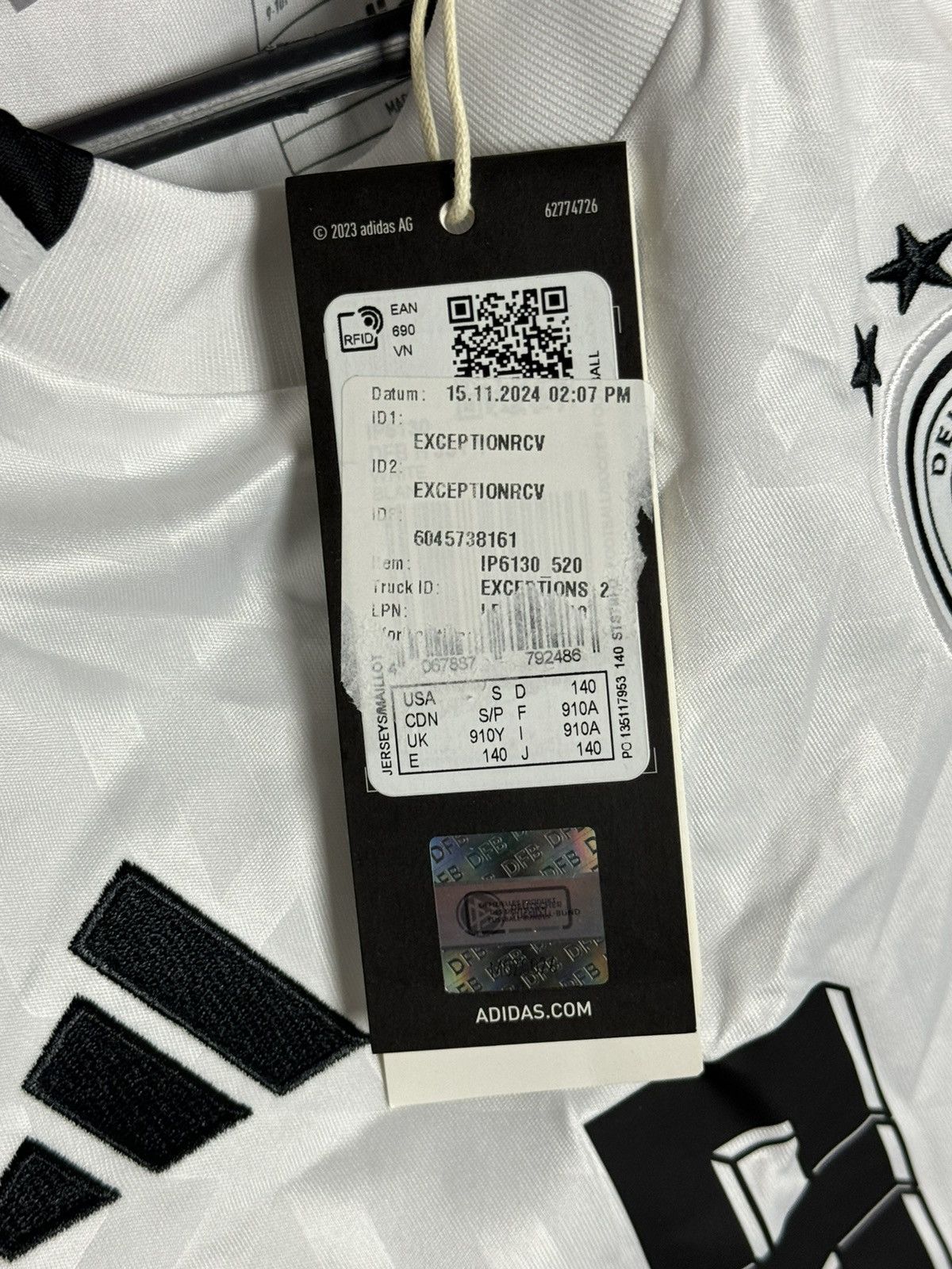 Adidas KIDS New Germany 24/25 Home Kroos Football Jersey T-Shirt Size US XS / EU 42 / 0 - 10 Thumbnail