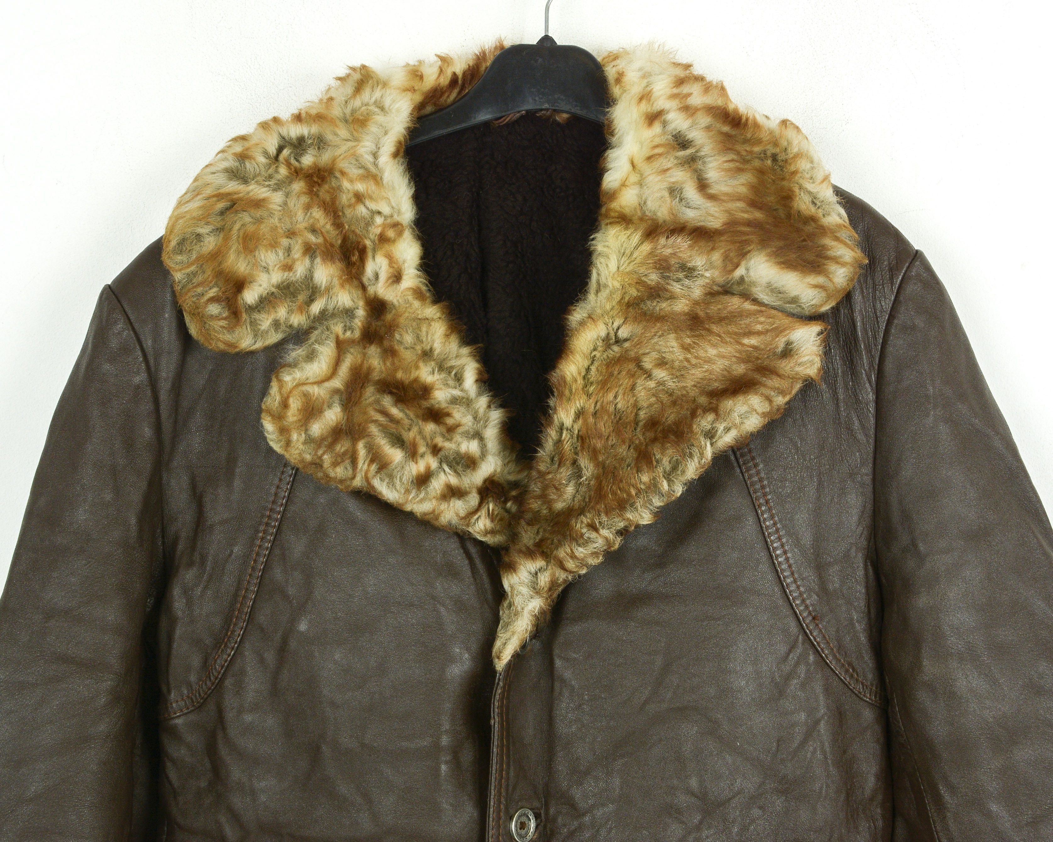 Vintage Leather Sherpa Fur Lining Belt Coat L Jacket Winter Mac EU26 Size US L / EU 52-54 / 3 - 8 Thumbnail