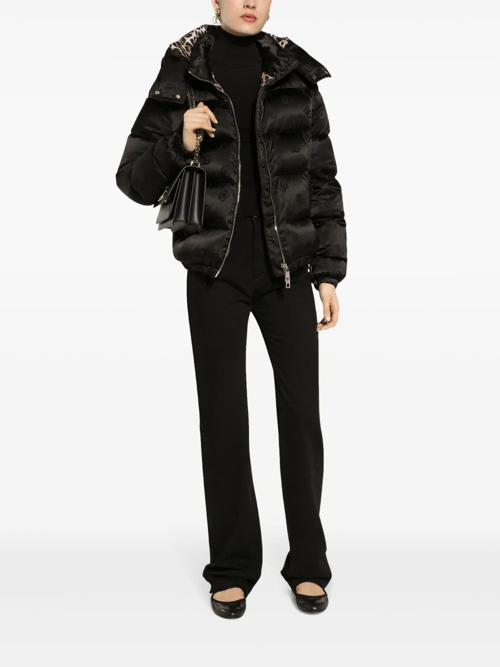 Dolce & Gabbana o1y0825 Turtleneck Shell Jacket in Black Size M / US 6-8 / IT 42-44 - 5 Thumbnail