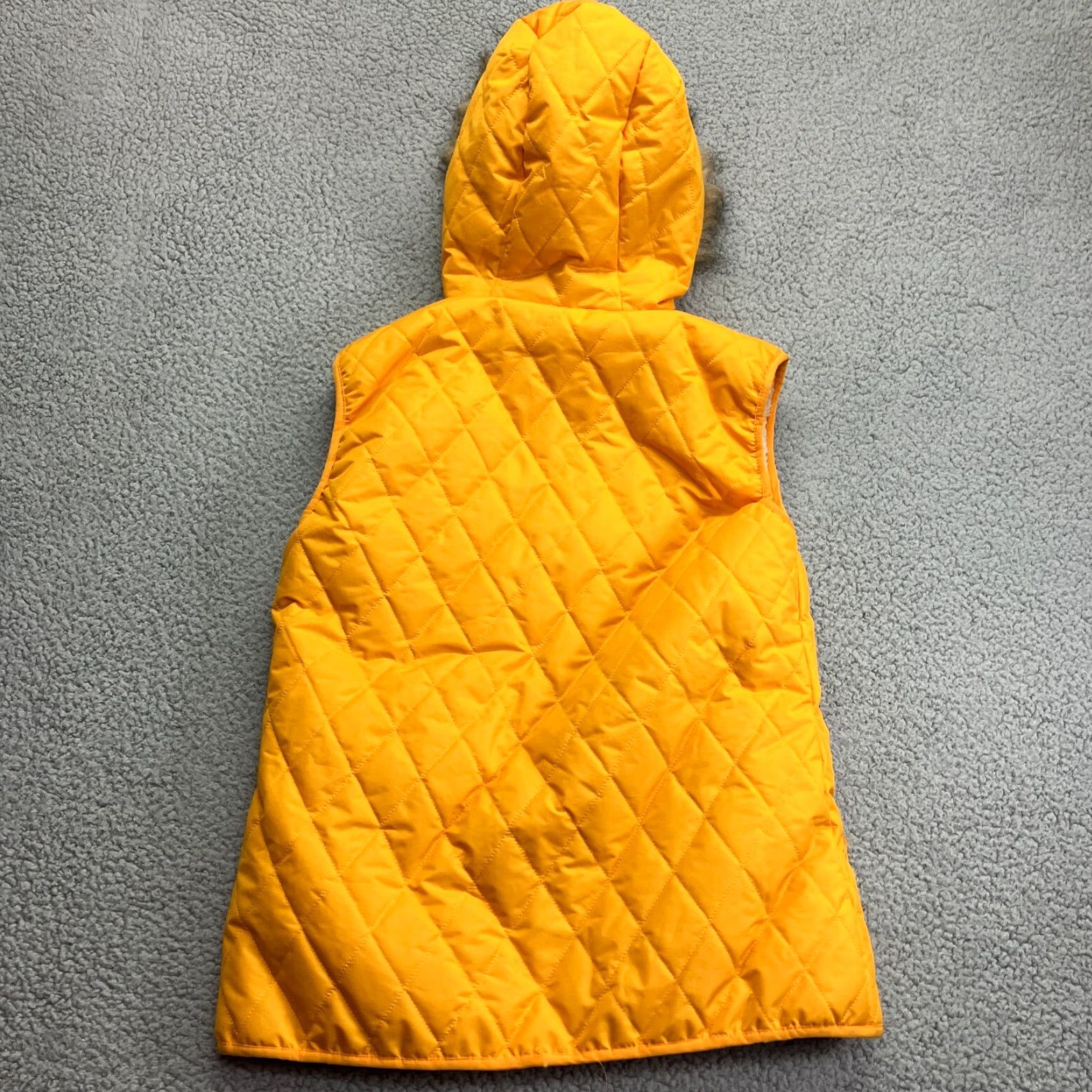 Vintage VINTAGE Iceberg Outfitters Faux Fur Hooded Fleece Lined Puffer Vest Women’s Size M Yellow Hooded Womens Vest Medium Size M / US 6-8 / IT 42-44 - 7 Thumbnail
