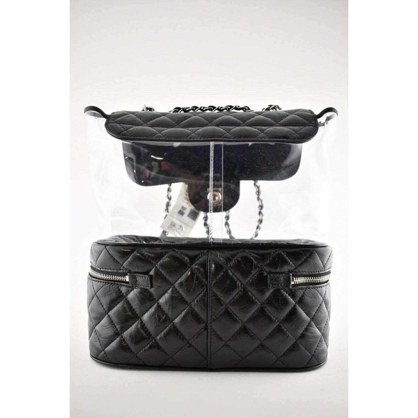 Chanel Chanel Calfskin PVC Quilted Large Silver Chain Shoulder Bag Size ONE SIZE - 7 Thumbnail