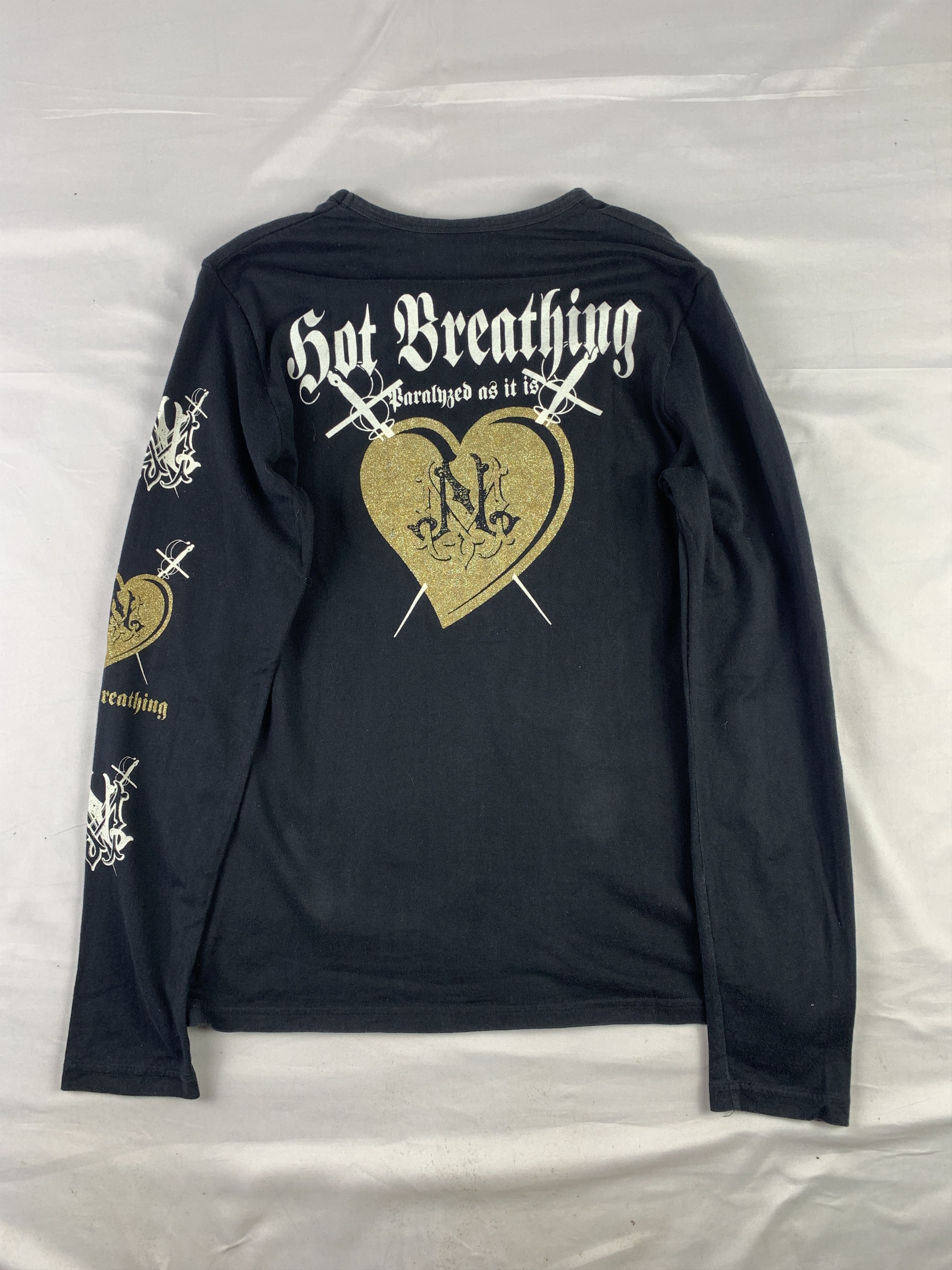 Japanese Brand Cornflake Japan Black Heart Longsleeve Tee (L) Size L / US 10 / IT 46 - 4 Thumbnail