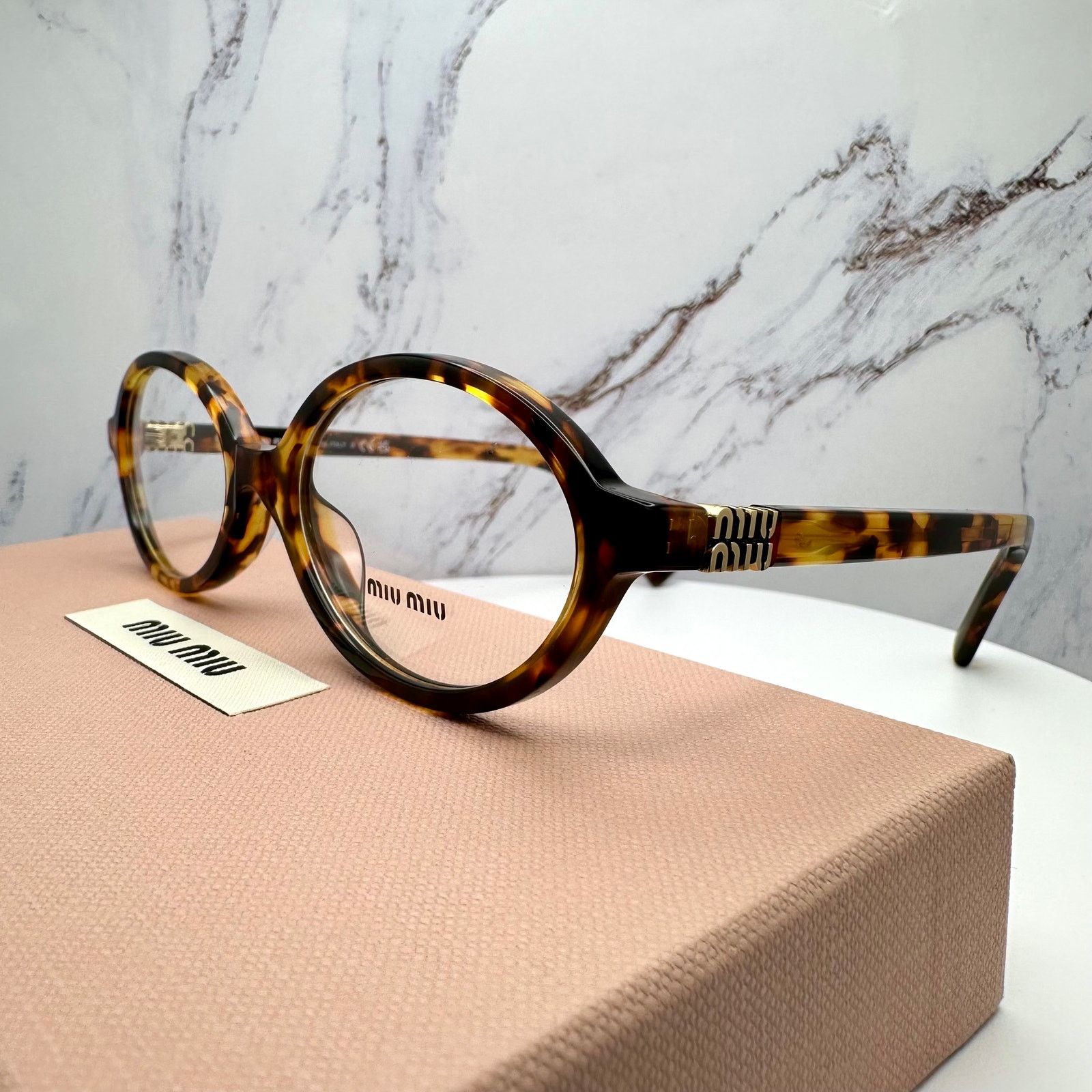 Miu Miu NEW MIU MIU Womens Eyeglasses Brown Oval Full Rim Frames Size ONE SIZE - 14 Thumbnail