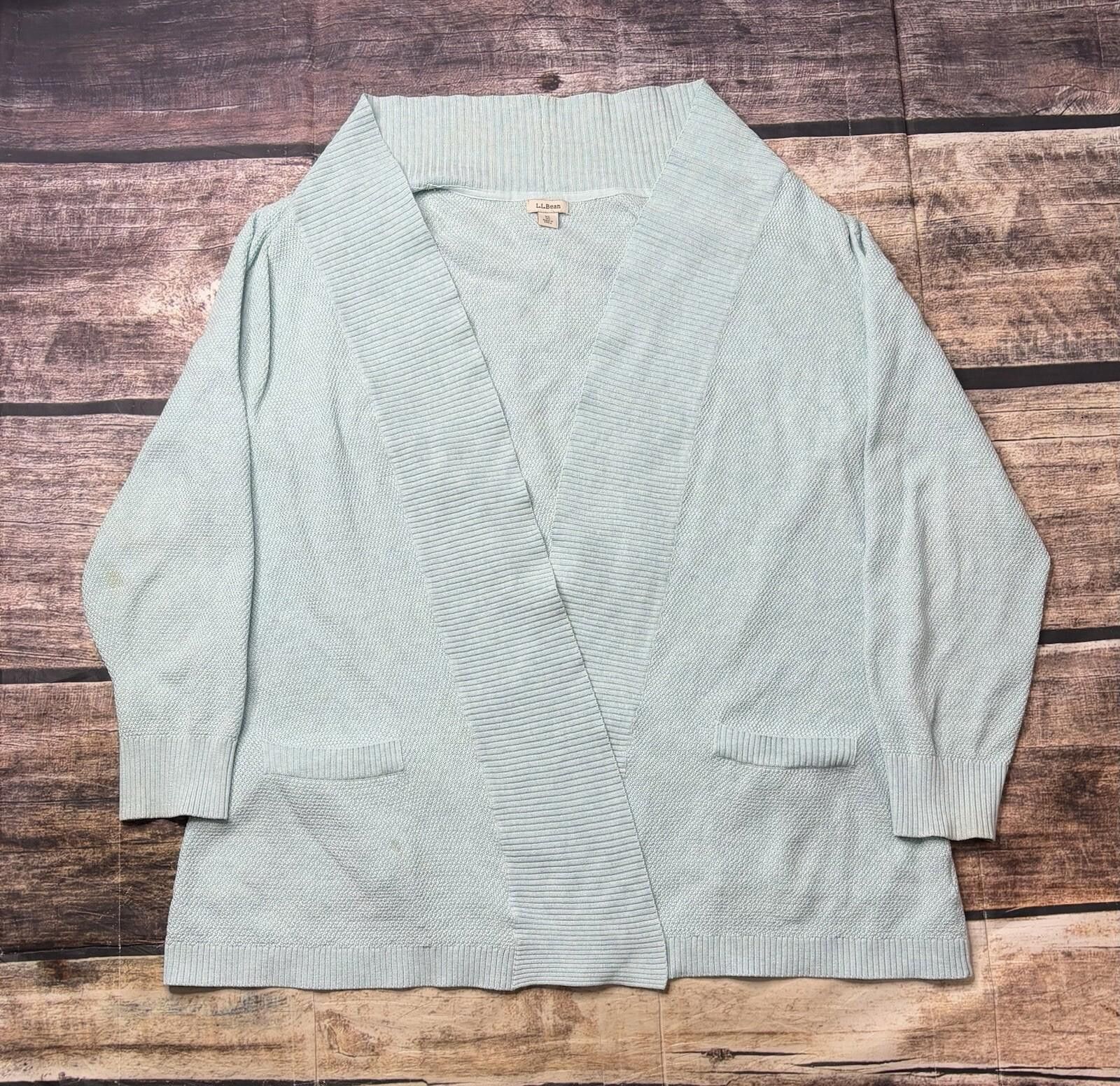 L.L. Bean LL Bean Cardigan Sweater Women's XL Light Blue Pockets Size XL / US 12-14 / IT 48-50 - 1 Thumbnail